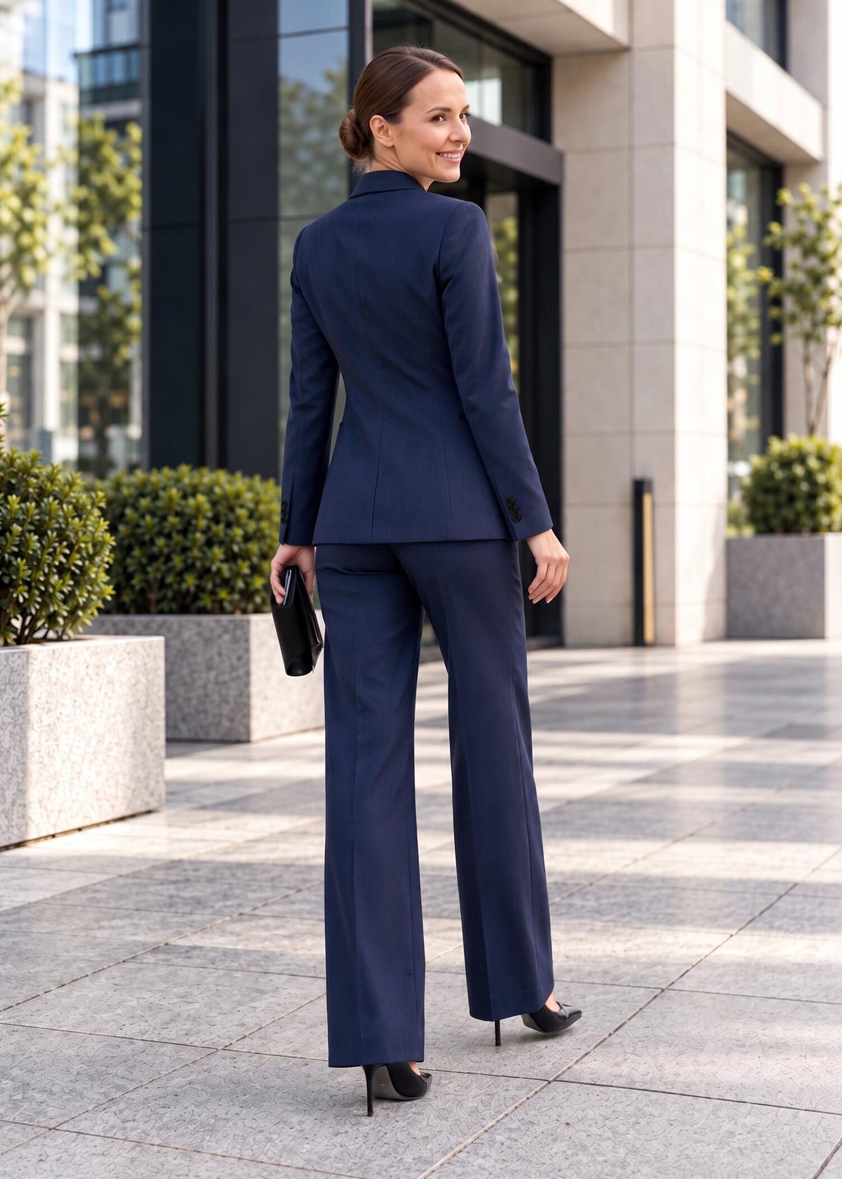 Handcrafted Thread Embroidered Tuxedo in Navy Blue