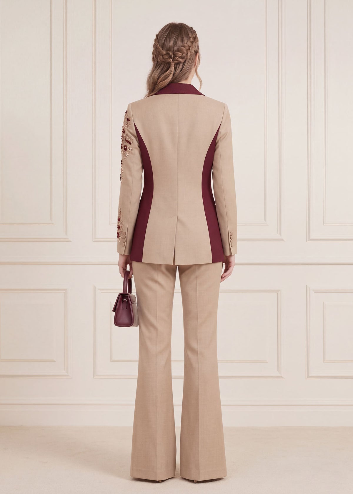 Hand Embroidered Two Tone Tuxedo 