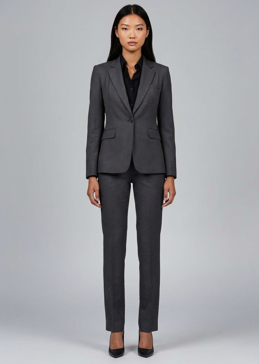 Komodo Single Button Suit in Charcoal Gray