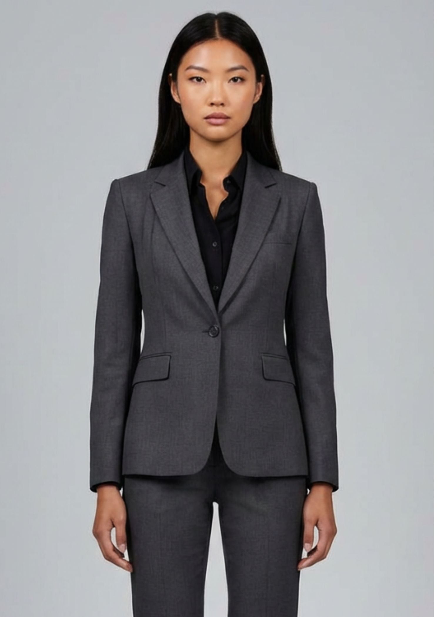 Komodo Single Button Suit in Charcoal Gray