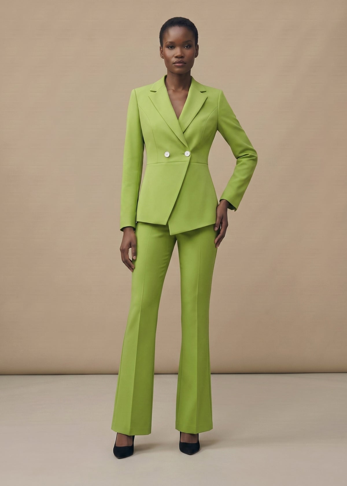 Fitted Waist Office Style Suit
