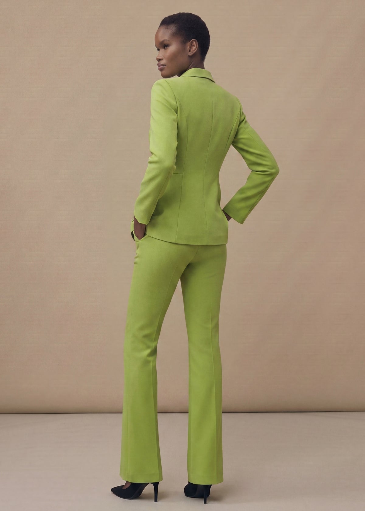 Fitted Waist Office Style Suit