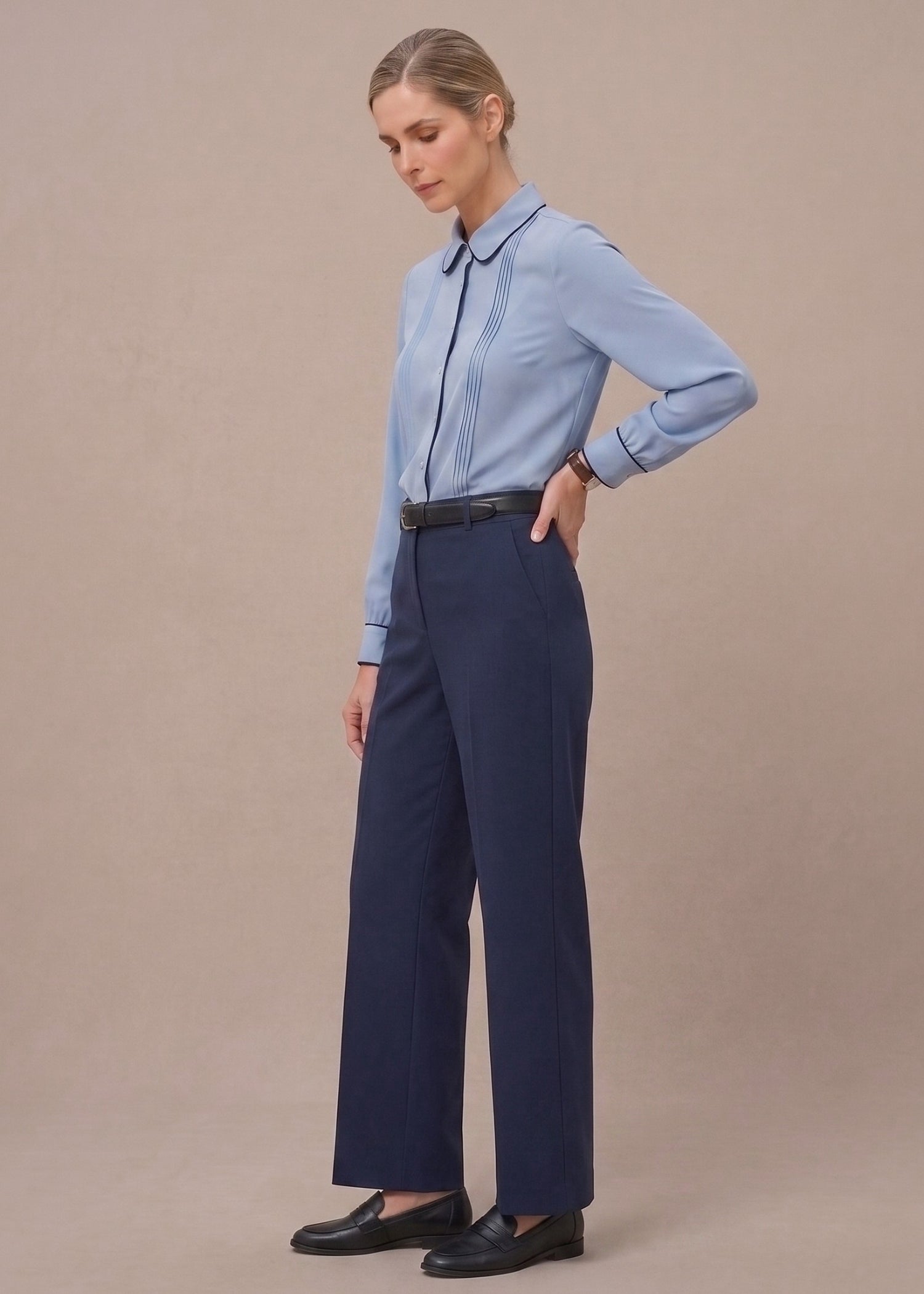 Light Blue Peter Pan Collar Shirt