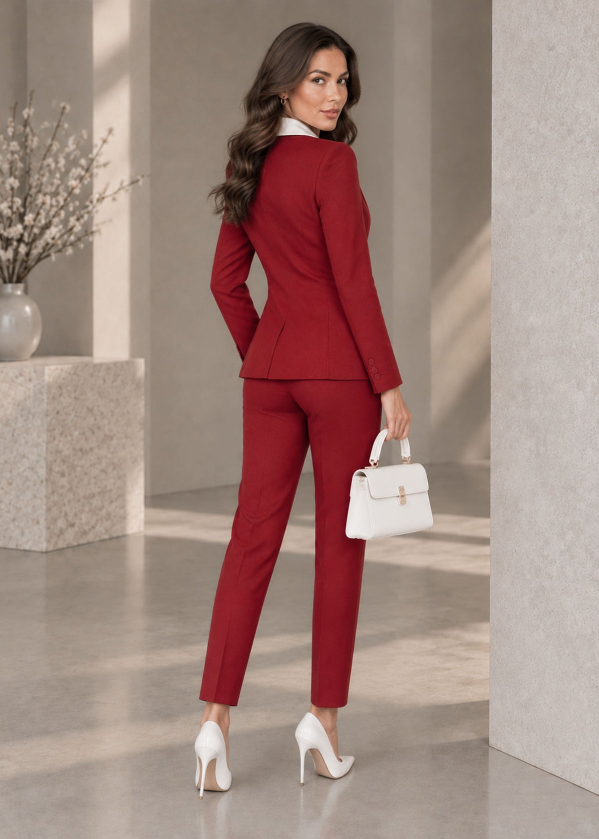 Luxury Formal Shawl Lapel Tuxedo in Bright Red