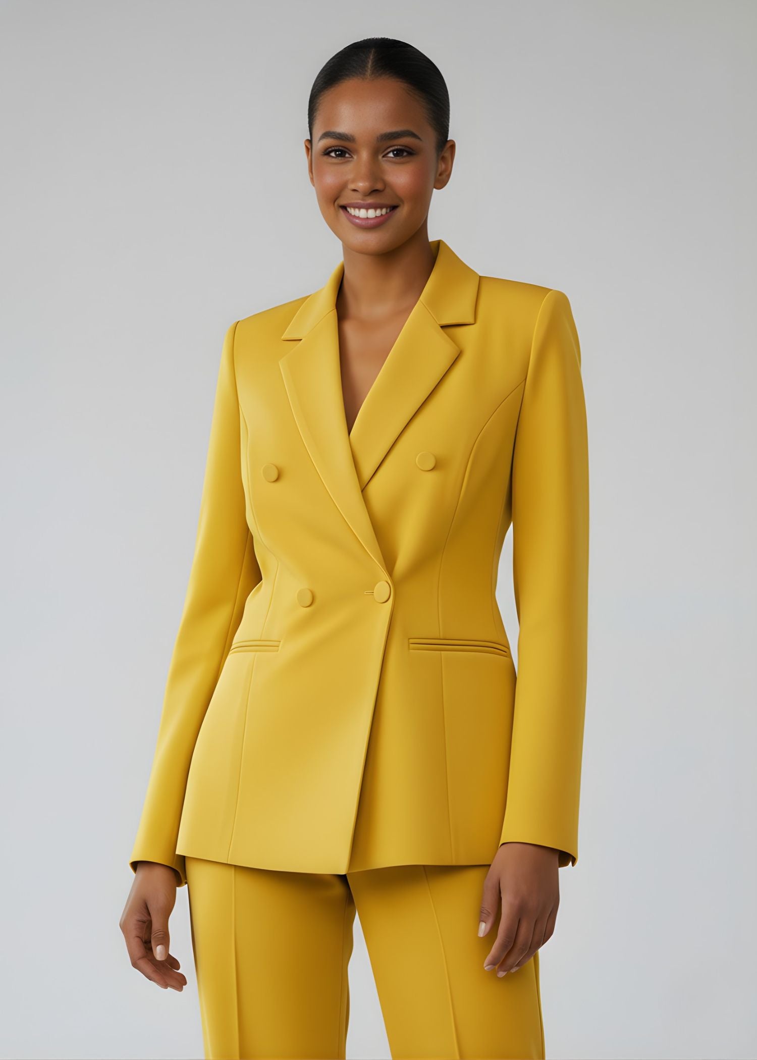 Madeira Double Breasted Suit in Yellow 