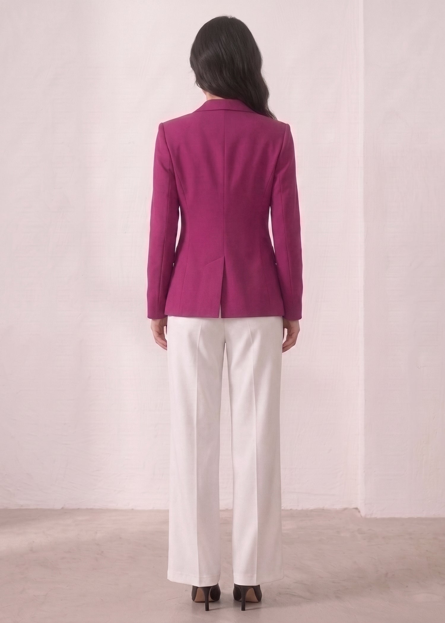 Magenta Single Button Blazer

