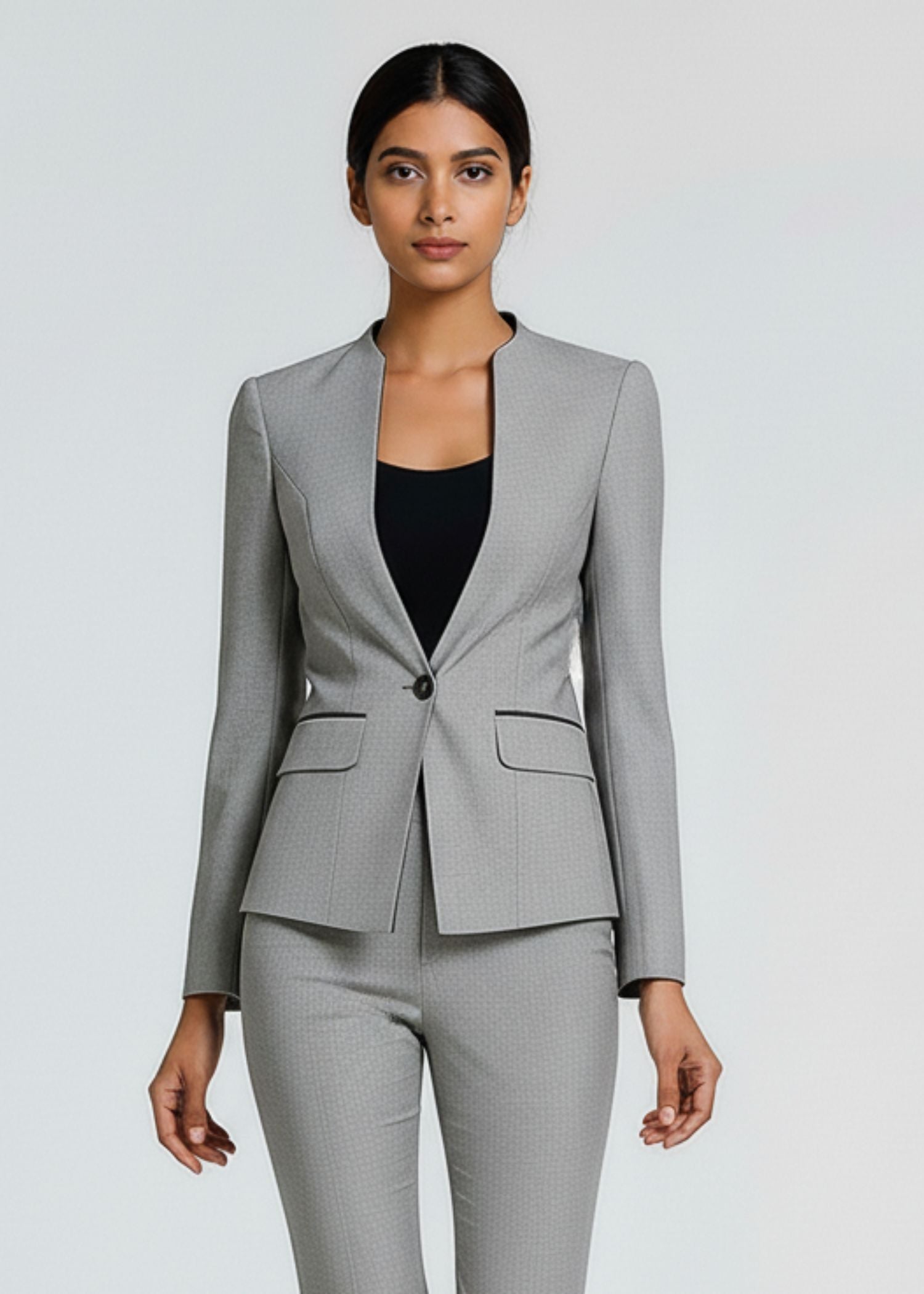 Marcellin V neckline Single button suit 