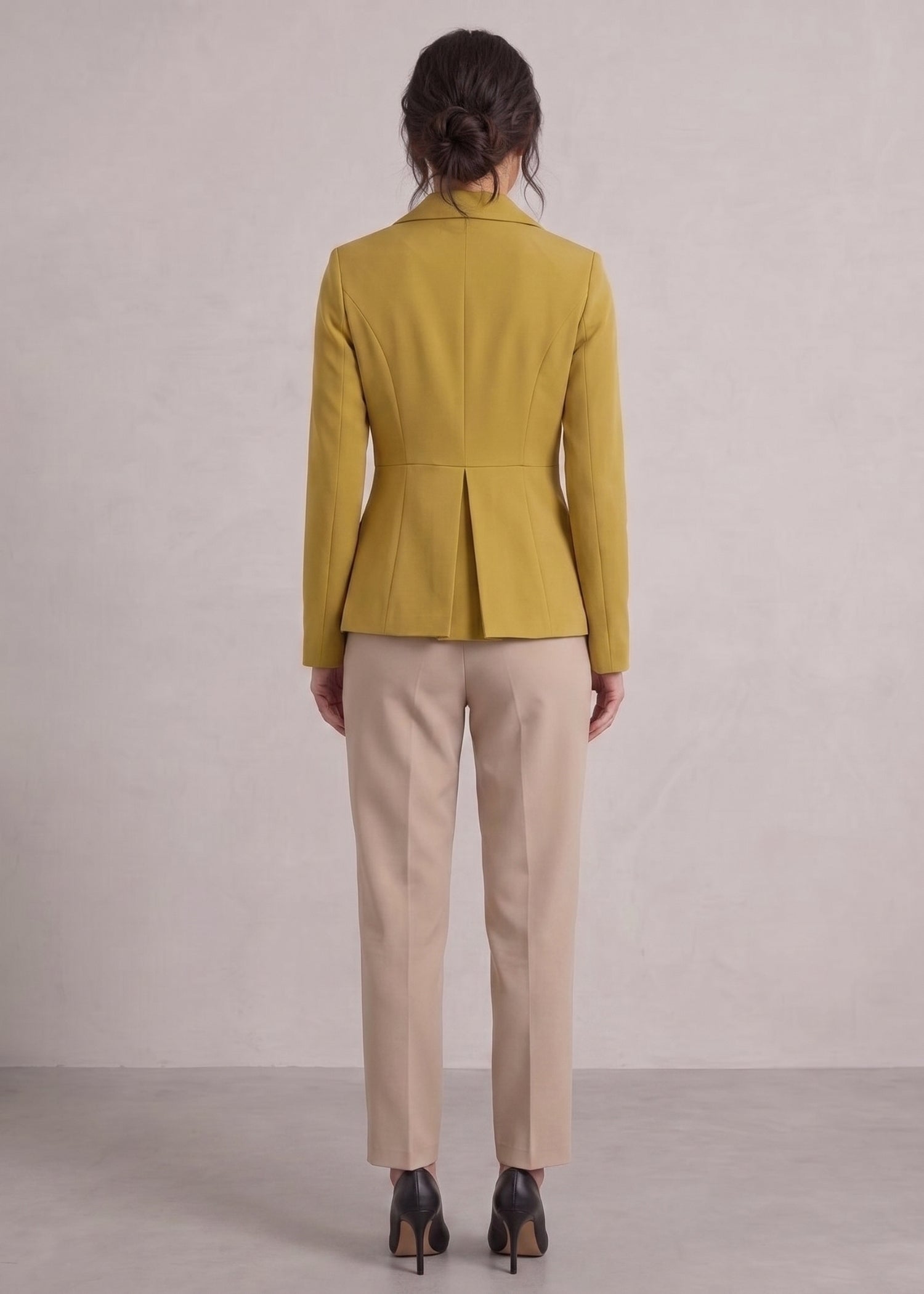 Mustard Yellow Pleated Blazer