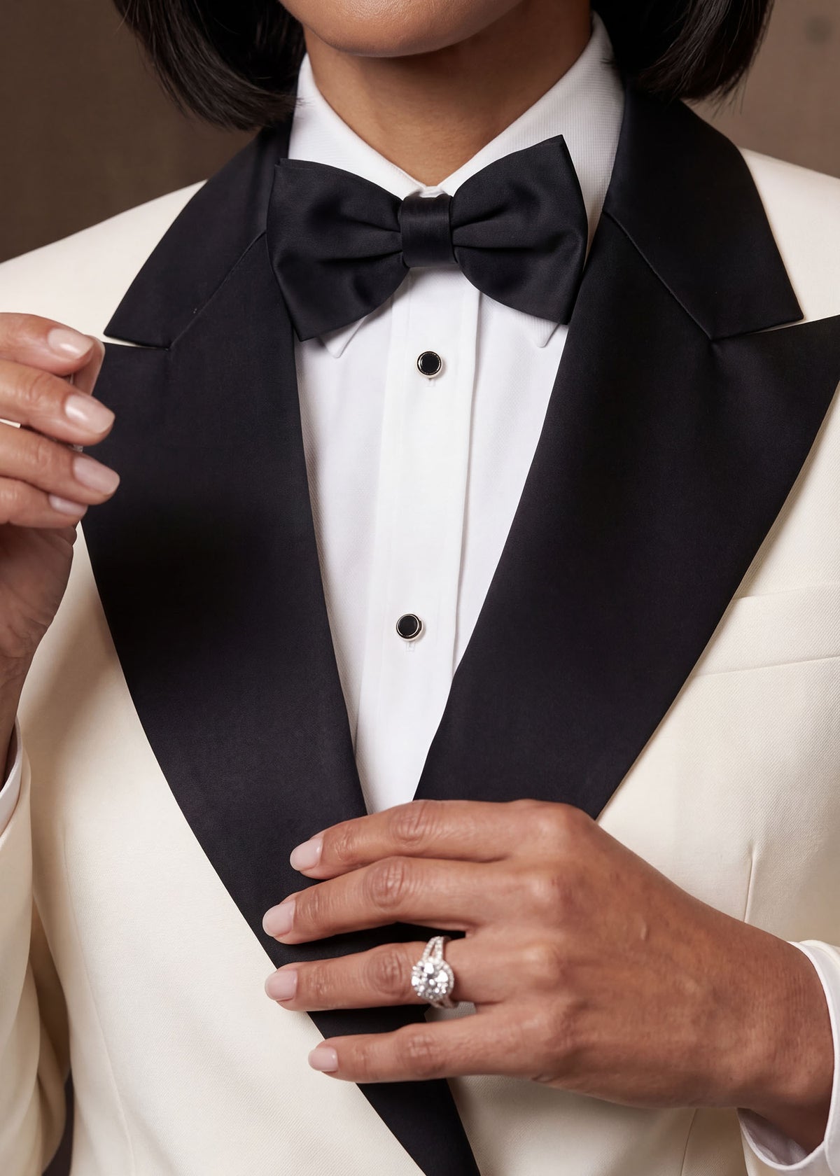 Noira Contrast Wide Lapel Tuxedo Jacket