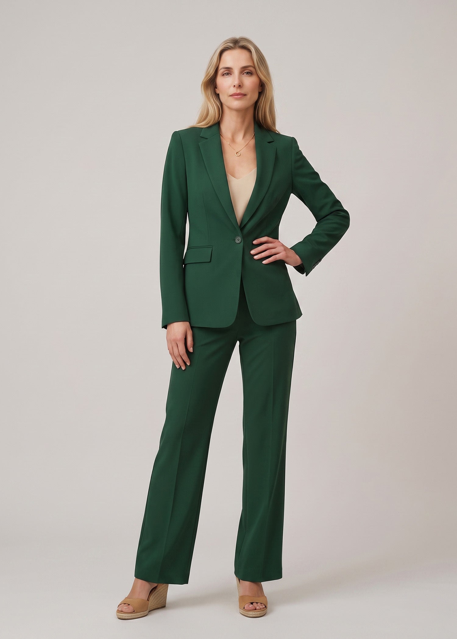 Facet Notch Lapel Single Breasted Corporate Formal Attire Suit