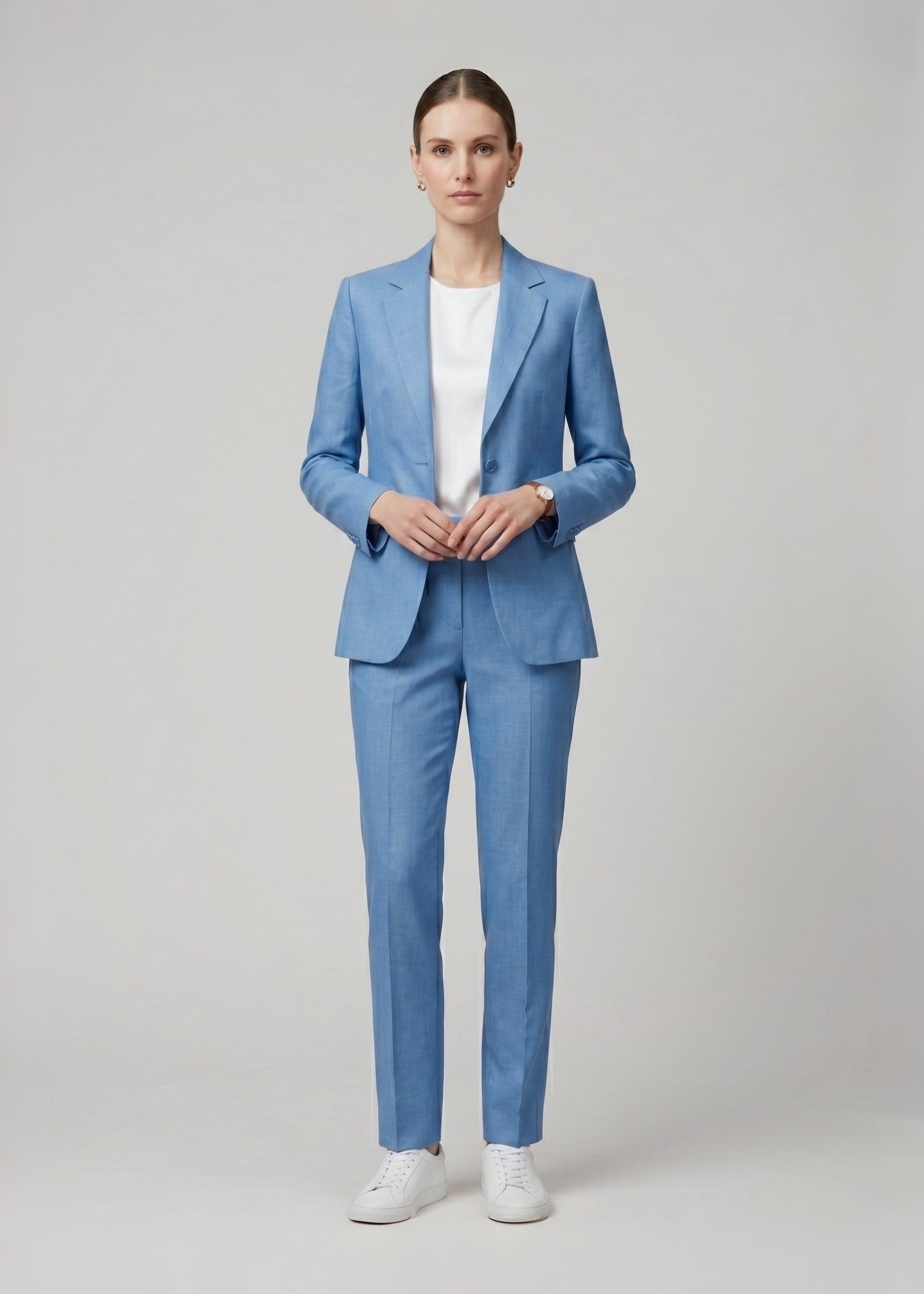 Yosemite Sky Blue Linen Suit for Ladies
