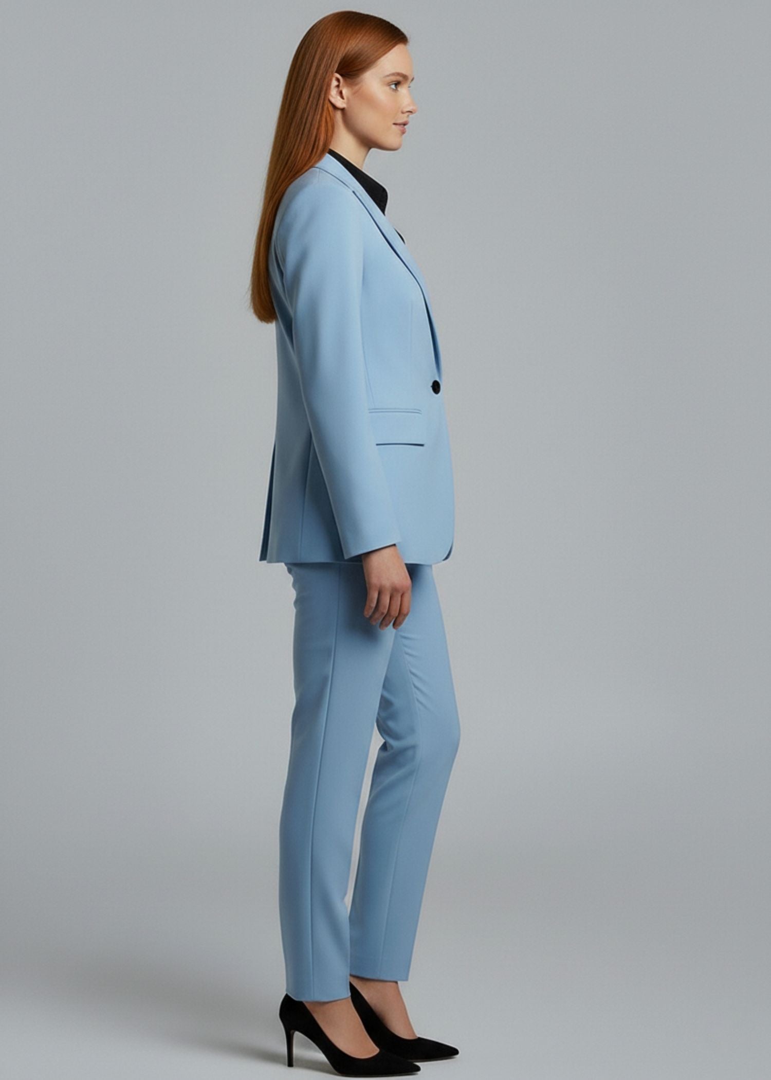 Notch Lapel Suit in Sky Blue 