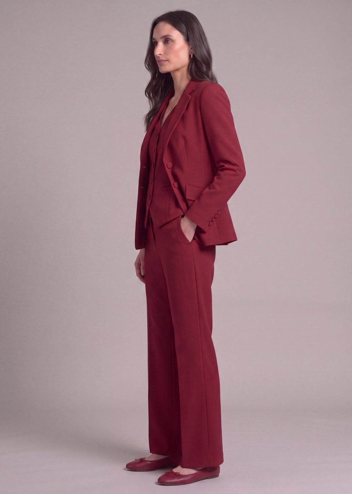 Polynesia Notch lapel Work Ready Suit in Red