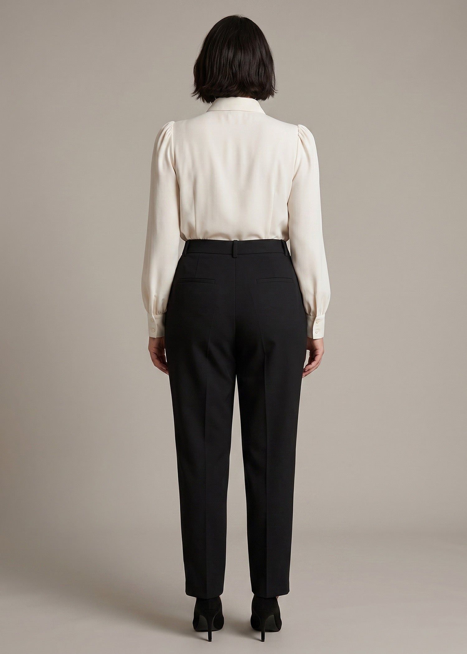 Off-White Beige Ruffle Trim Flounce Sleeve Shirt
