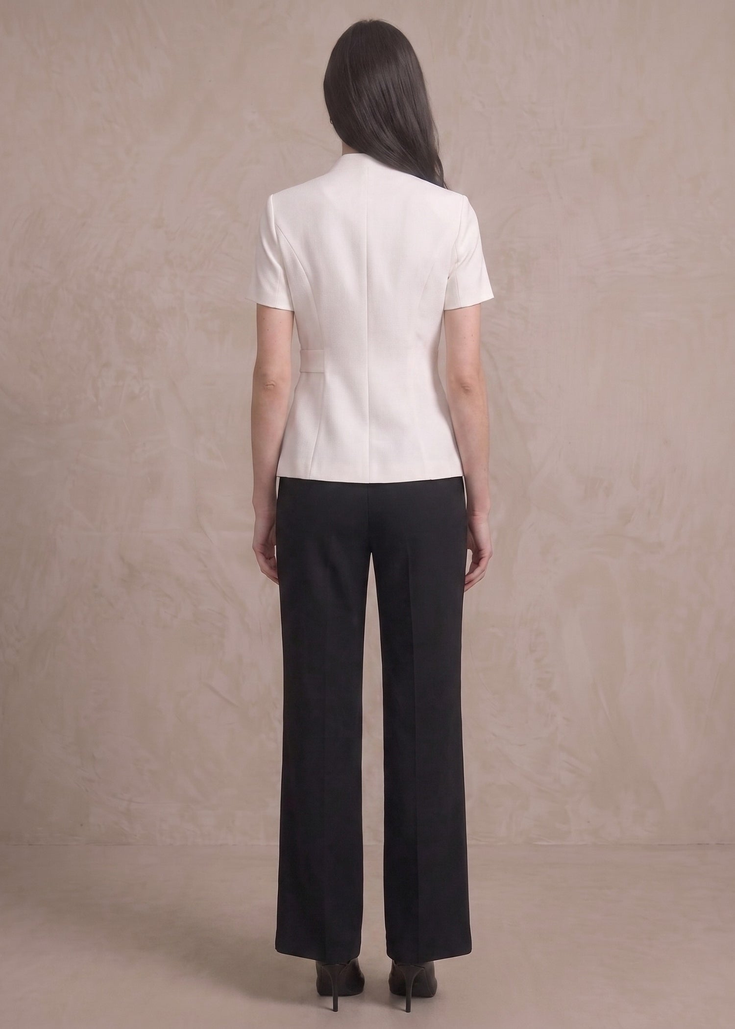 Off-White Short Sleeves Blazer for Ladies