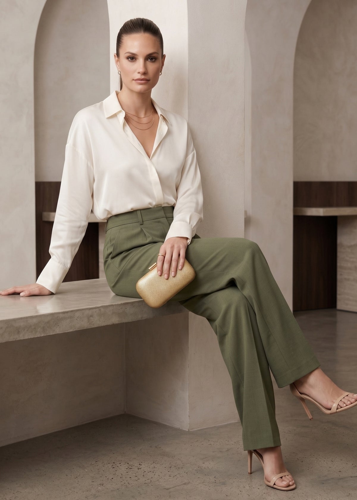 Ivory Oversized Button-Down Shirt for Women