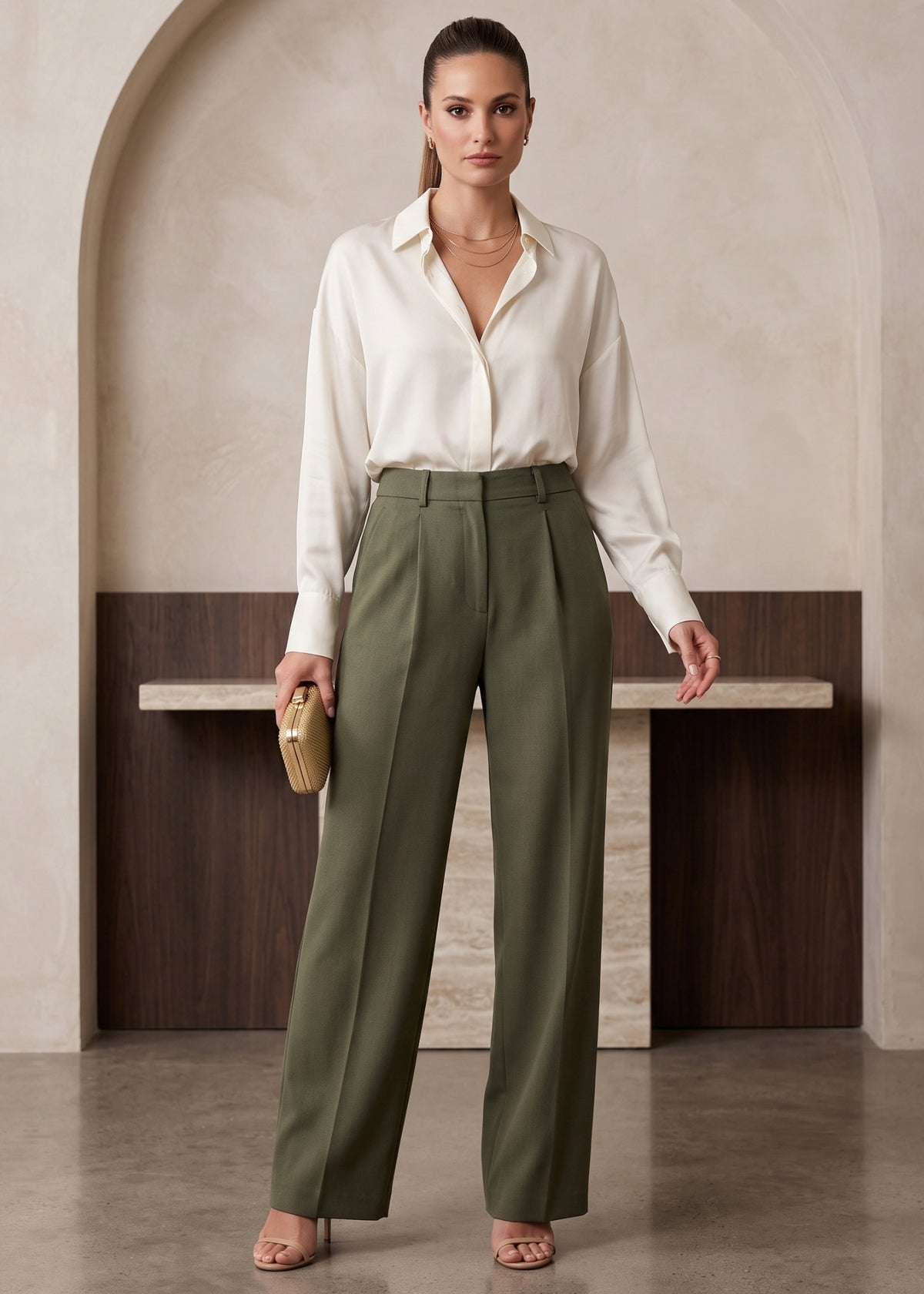 Ivory Oversized Button-Down Shirt for Women