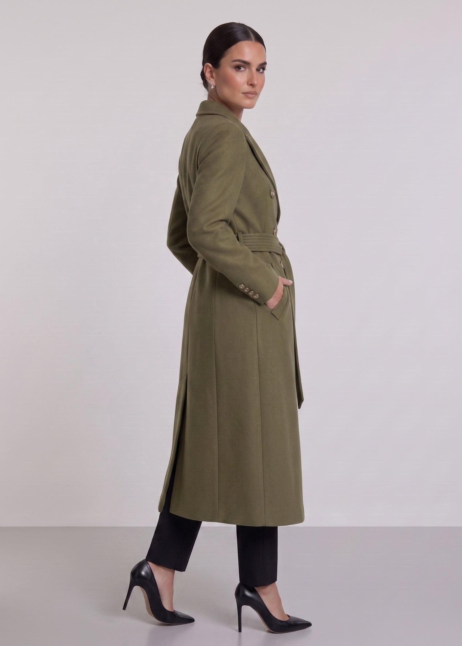 Olive Green Long Coat
