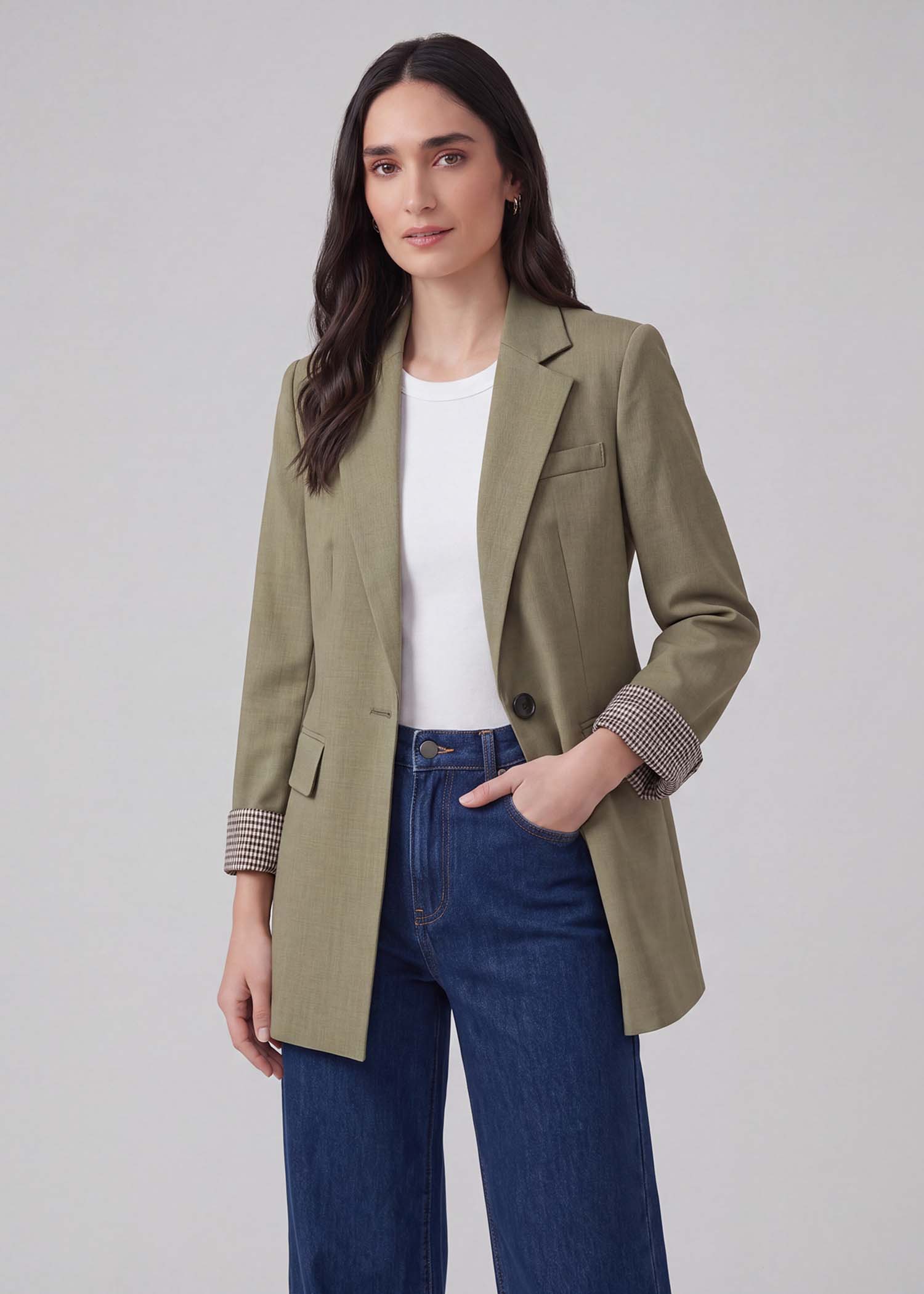 Olive Green Office wear Blazer
