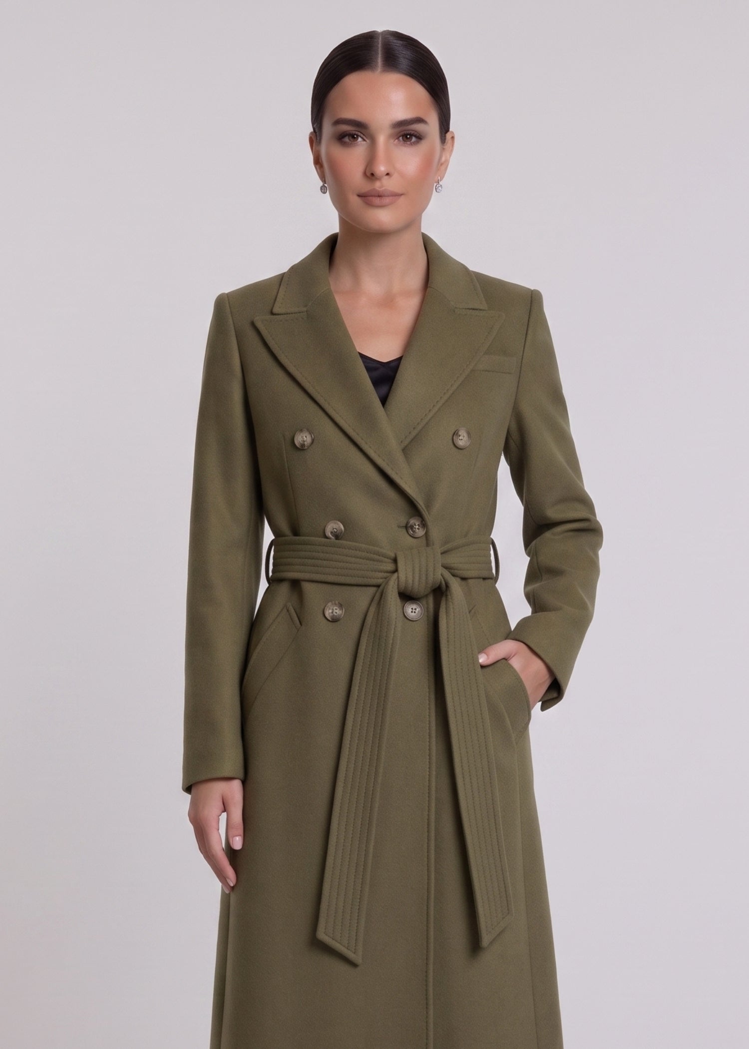 Olive Green Long Coat