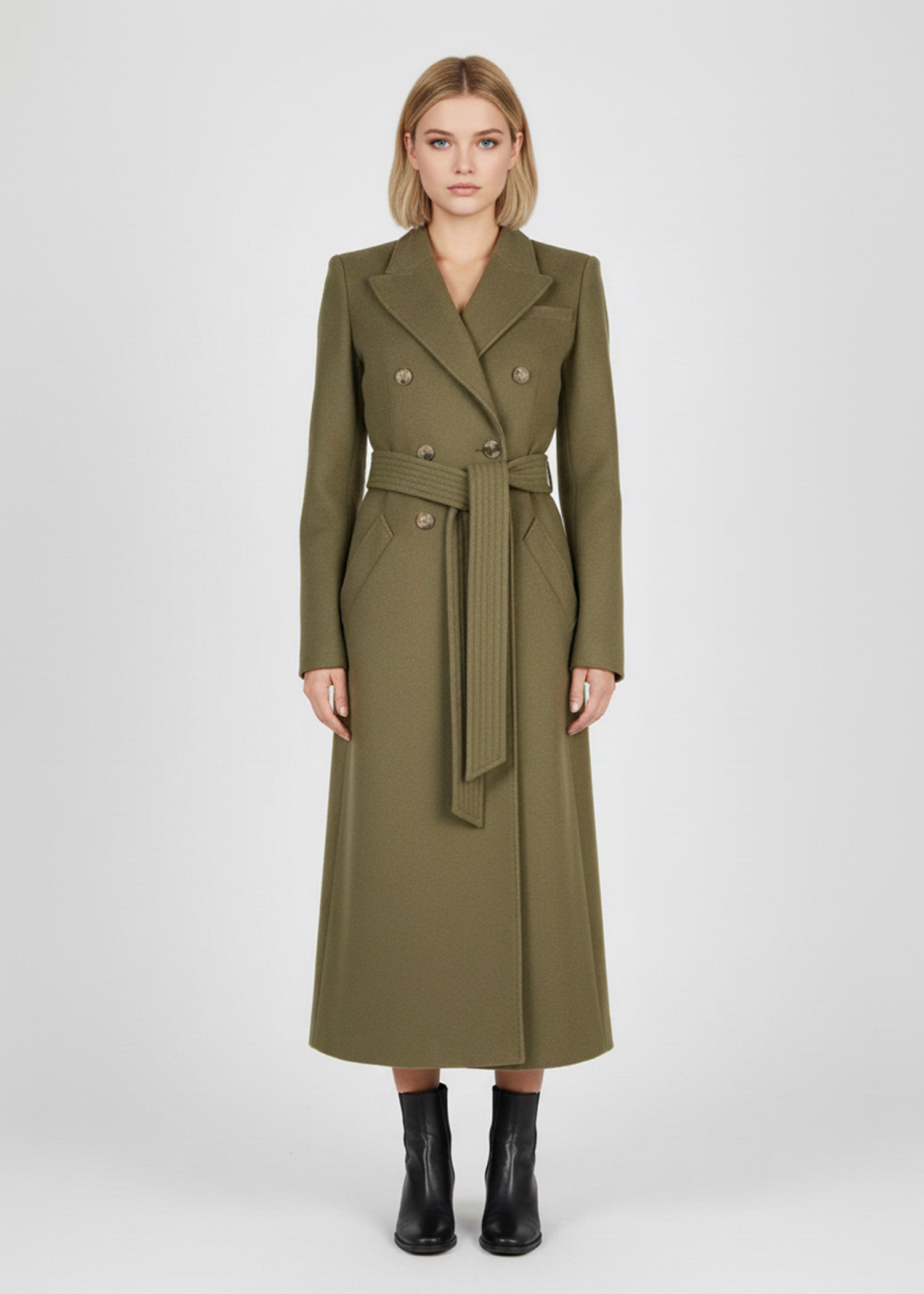 Olive Green Long Coat