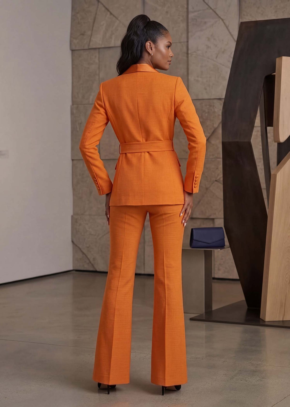 Oslo Wide Shawl Lapel Tuxedo in Orange