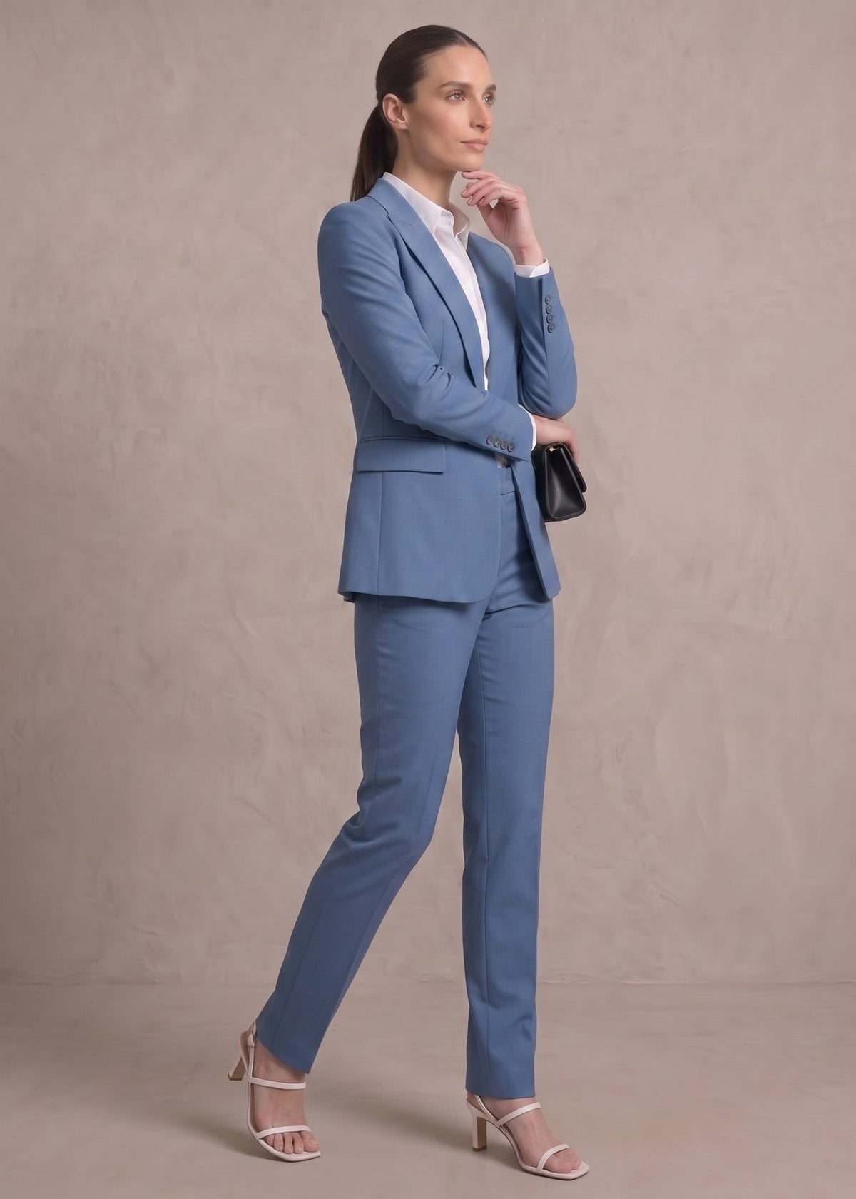 peak lapel two piece business suit 