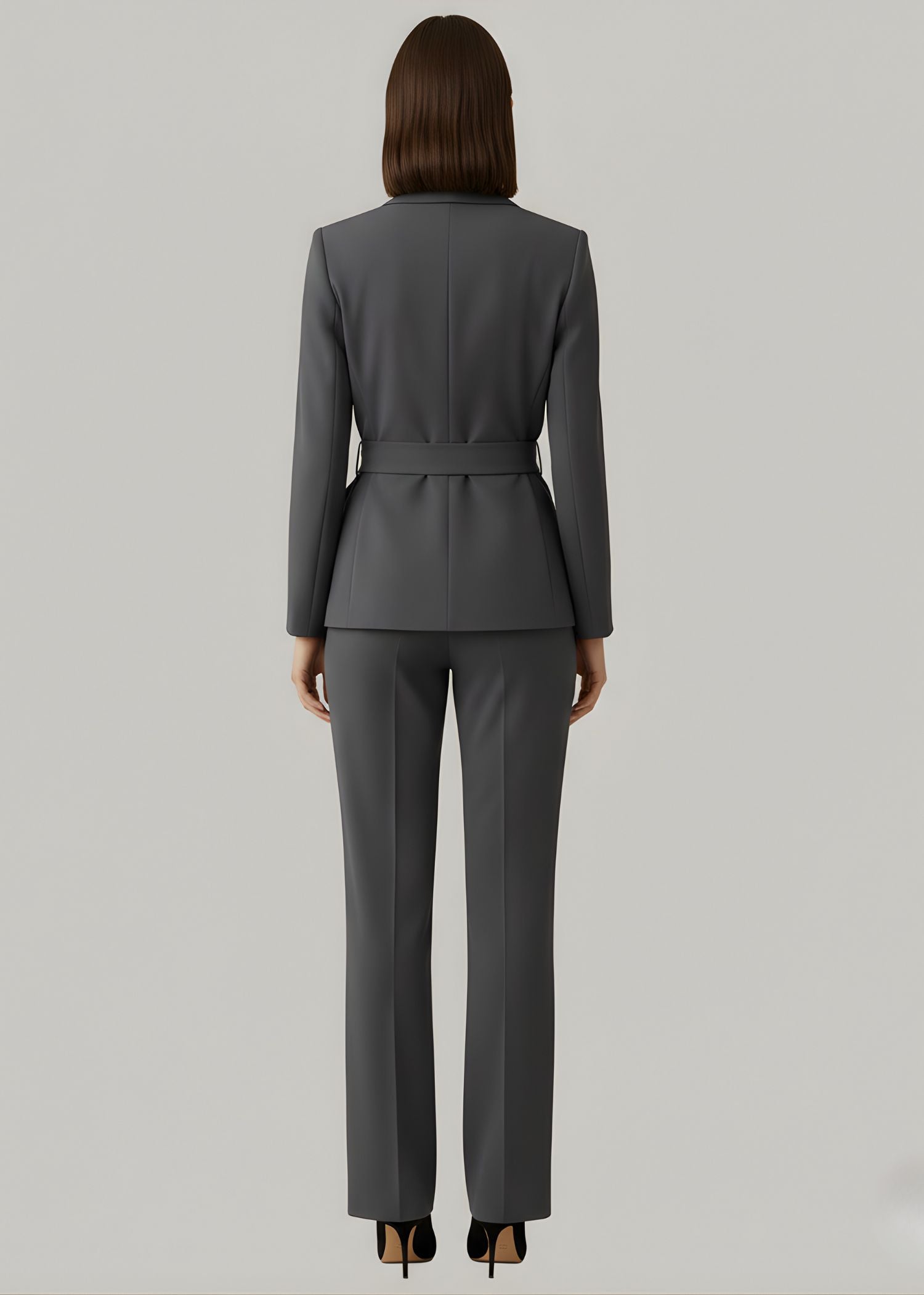 Peak Lapel Wrap style blazer suit