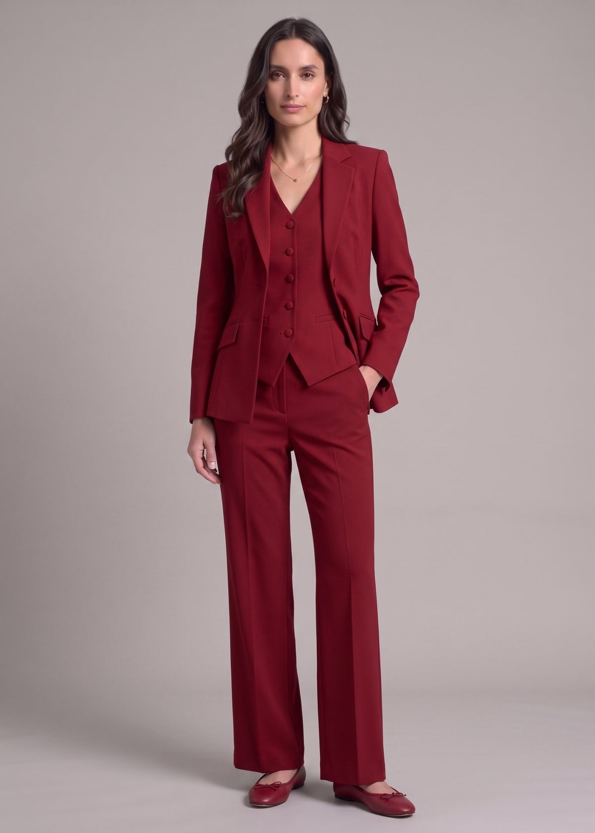 Polynesia Notch lapel Work Ready Suit in Red