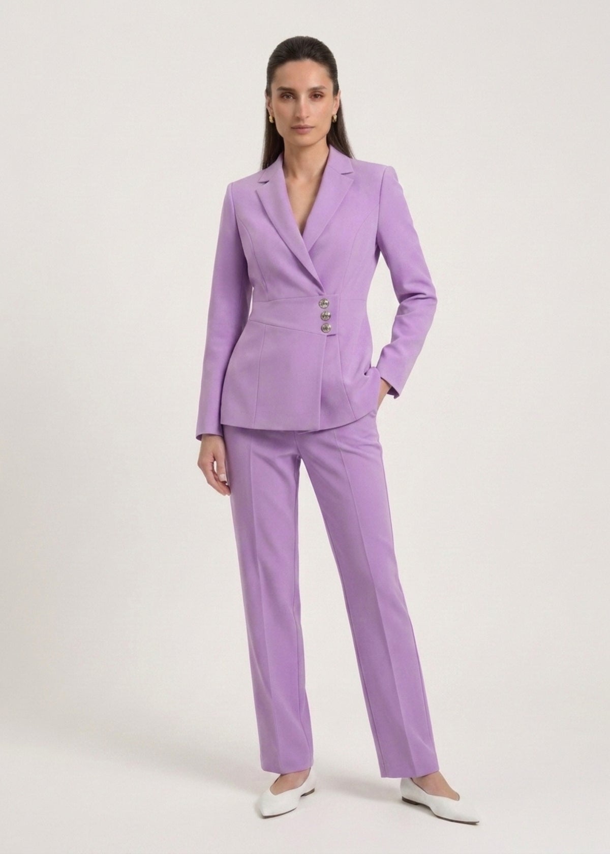 Portico Asymmetric Buttoned Formal Office Wear Sui