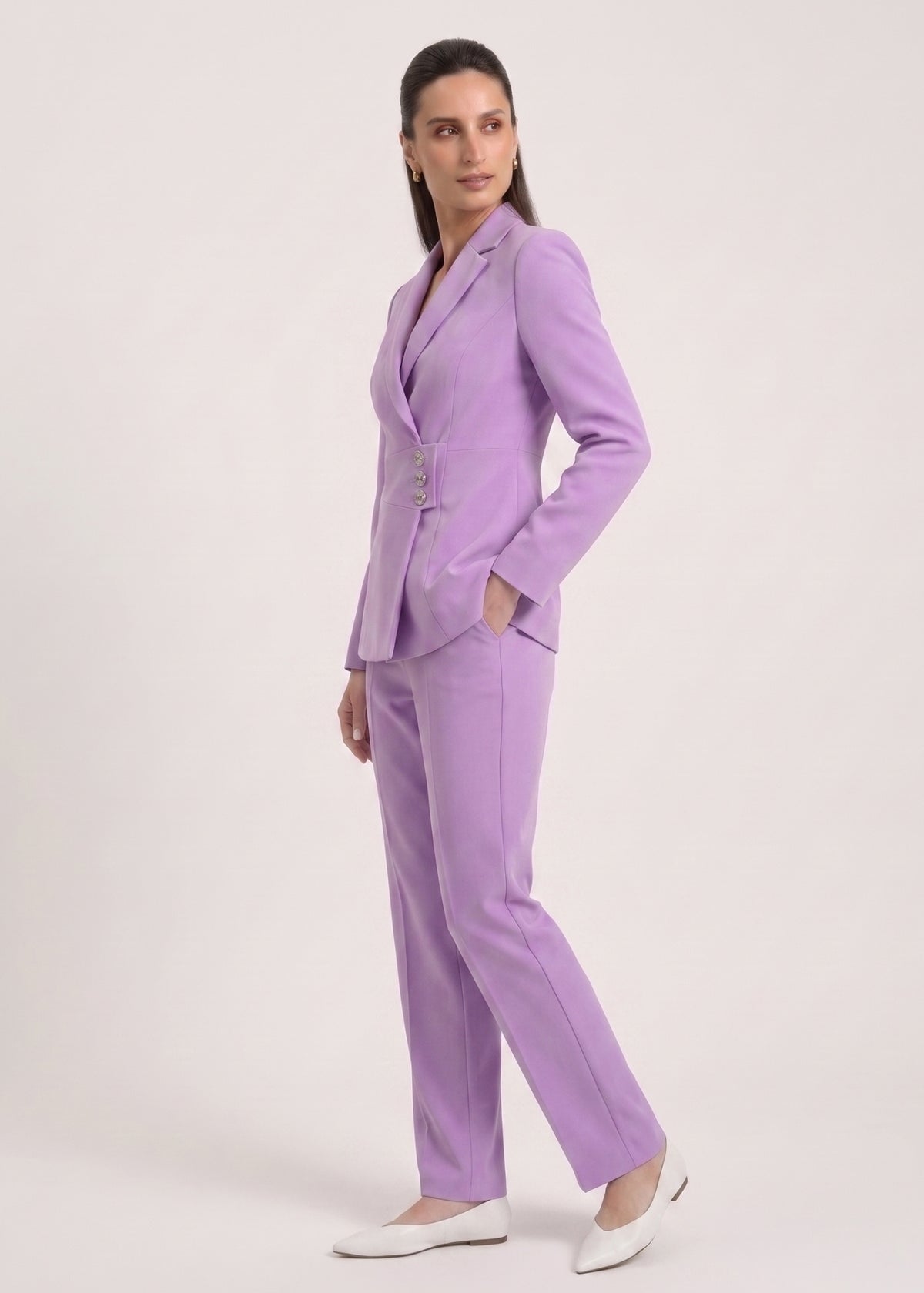 Portico Asymmetric Buttoned Formal Office Wear Sui