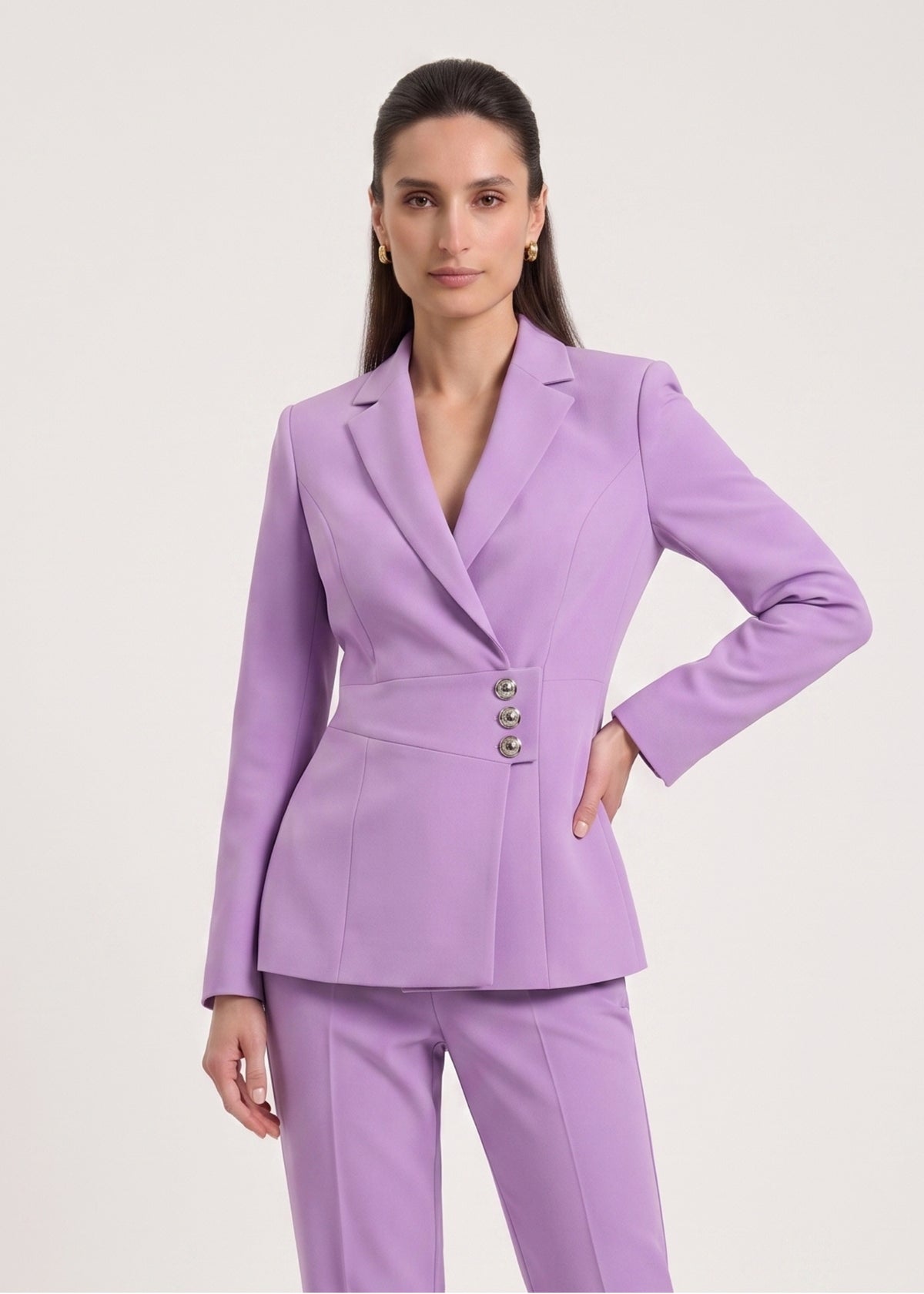 Portico Asymmetric Buttoned Formal Office Wear Sui