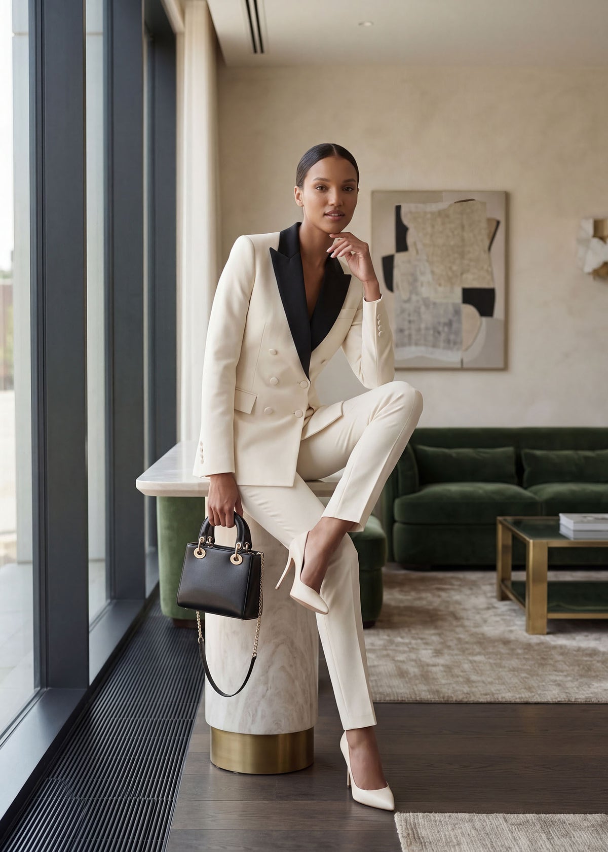 Satin Lapel Tuxedo for Women