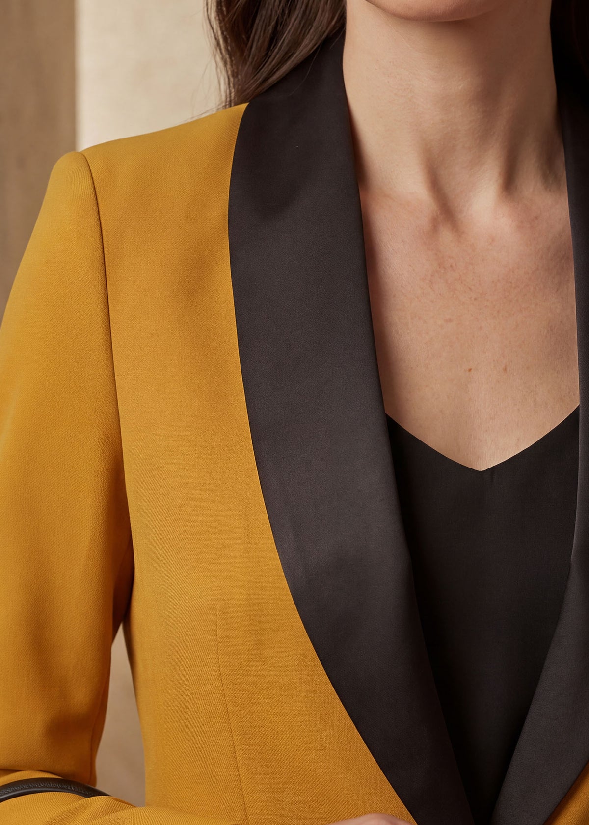 Satin Lapel Tuxedo in Yellow
