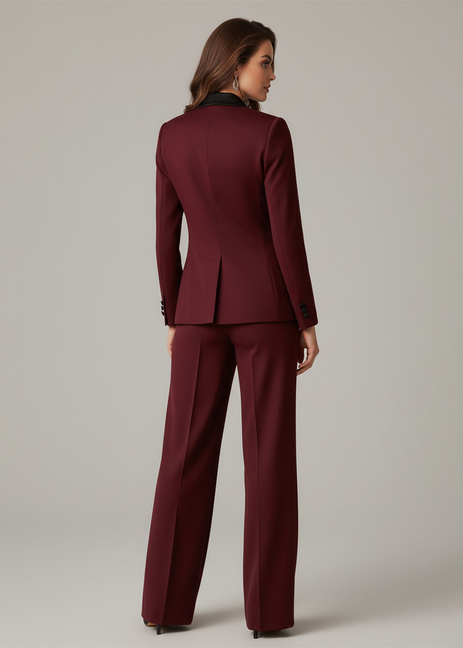 Seraphine Contrast Peak Satin Lapel Tuxedo
