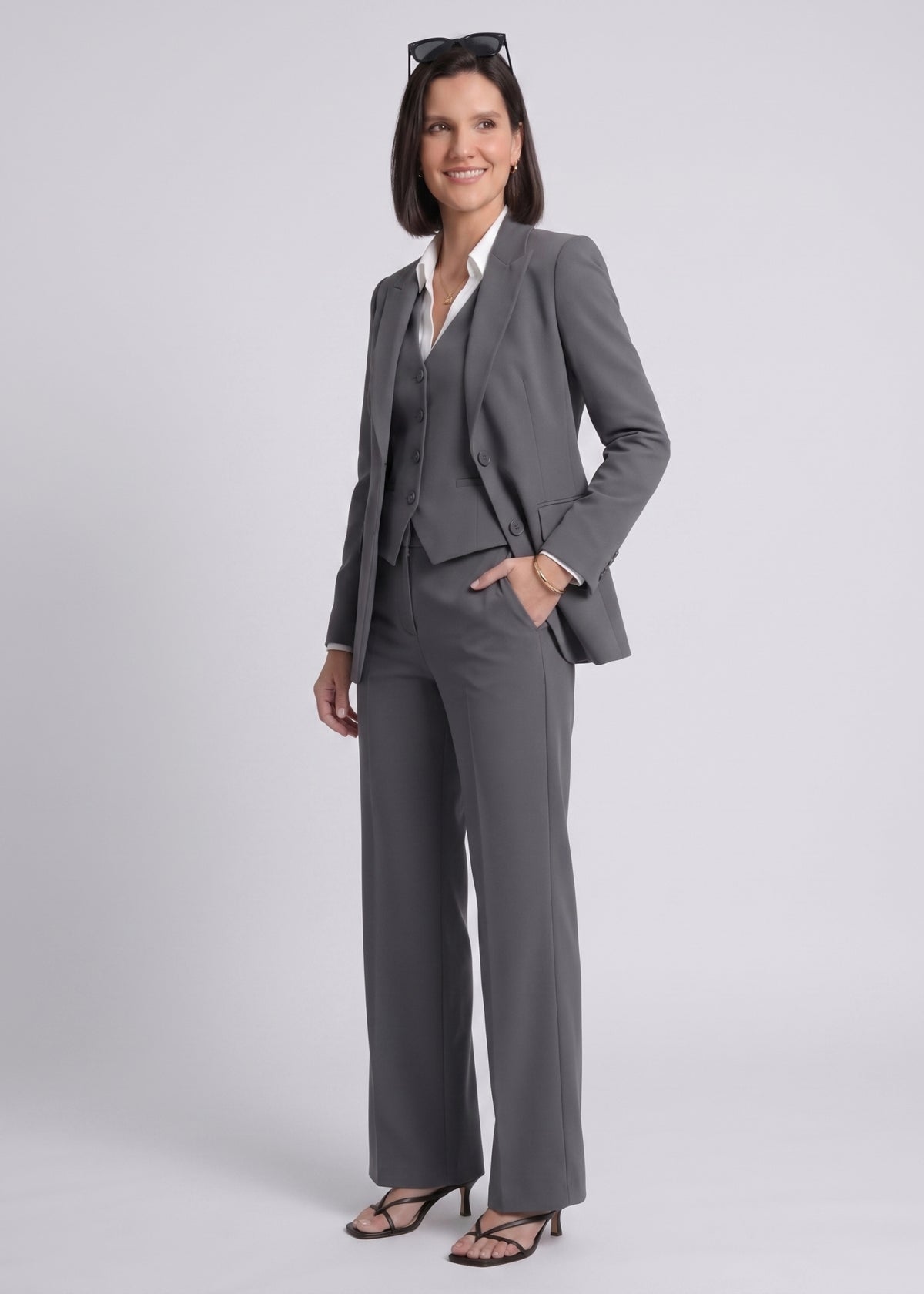 Single Breasted Three Piece Formal Office Business Suit