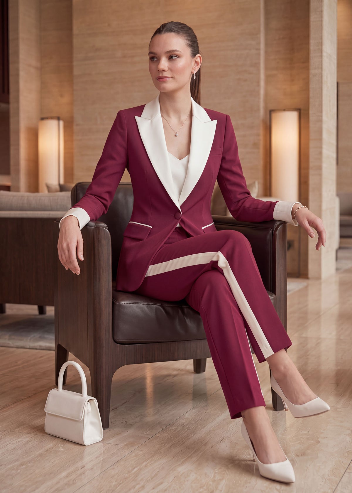 Orion Single Breasted Tuxedo in Raspberry