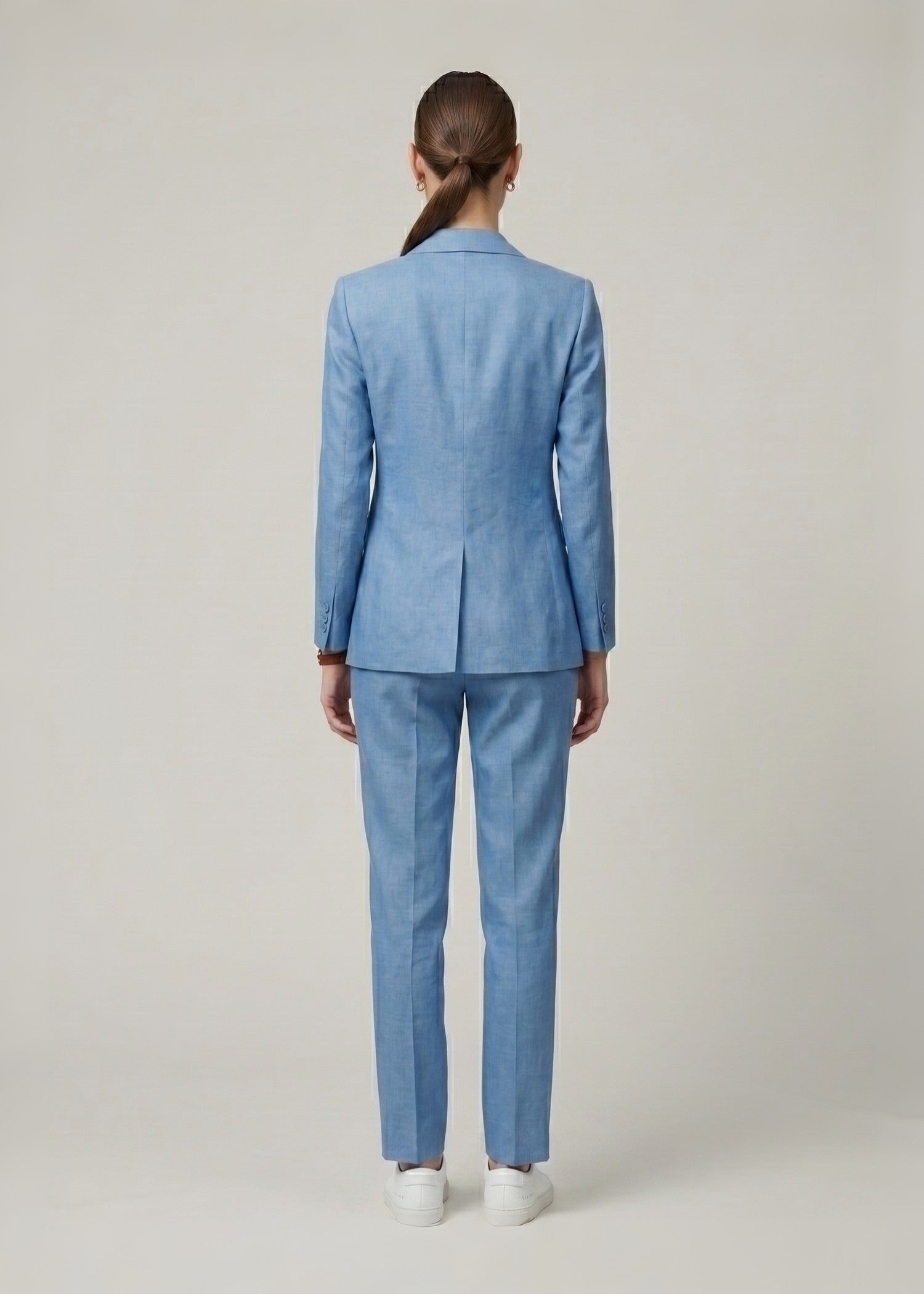 Yosemite Sky Blue Linen Suit for Ladies