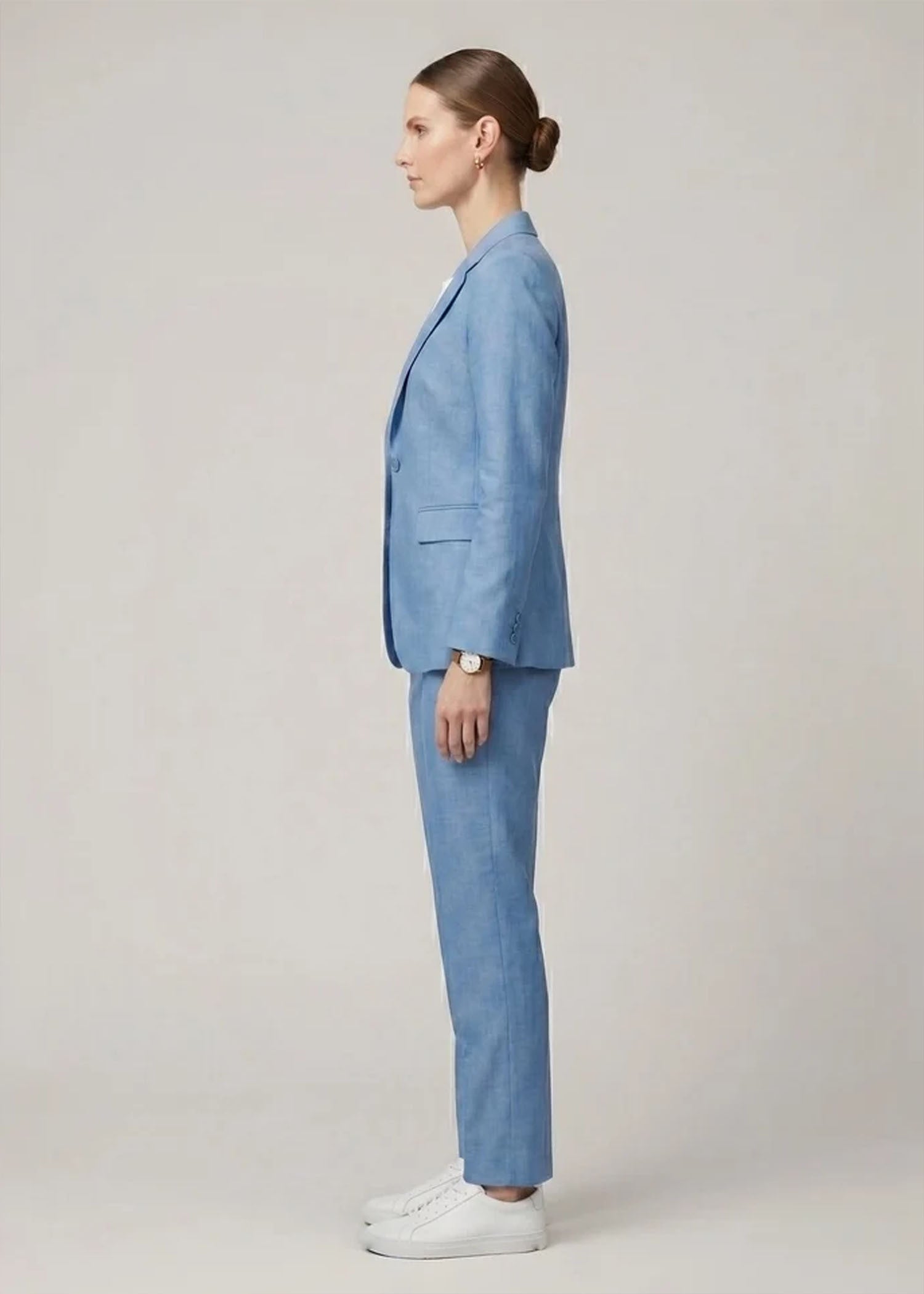 Yosemite Sky Blue Linen Suit for Ladies
