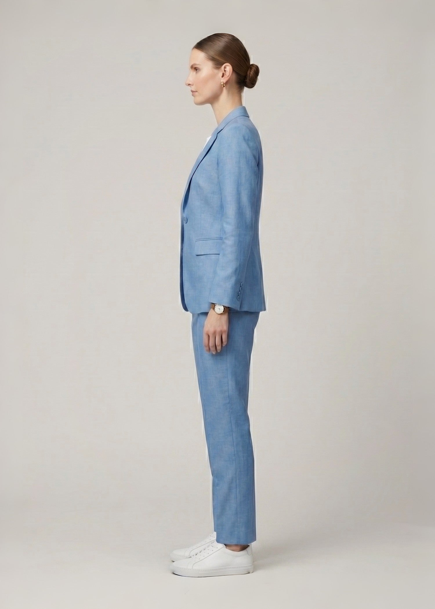 Yosemite Sky Blue Linen Suit for Ladies