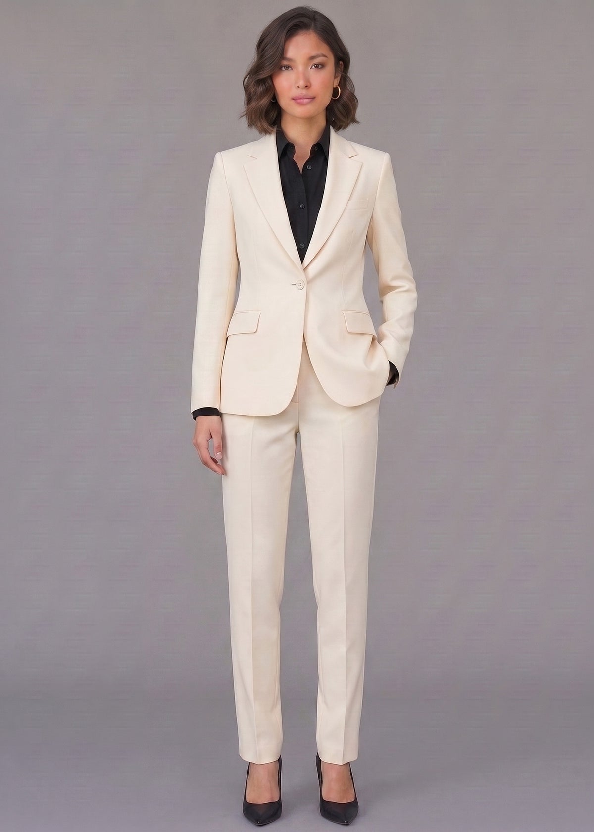 Soho Notch Lapel Suit in Beige