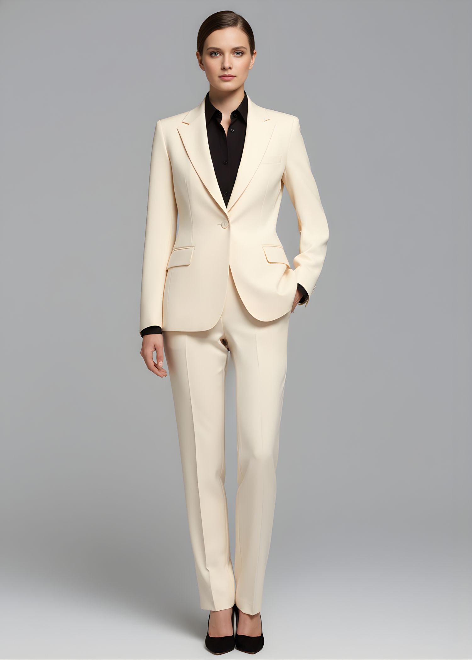 Soho Notch Lapel Suit in Beige