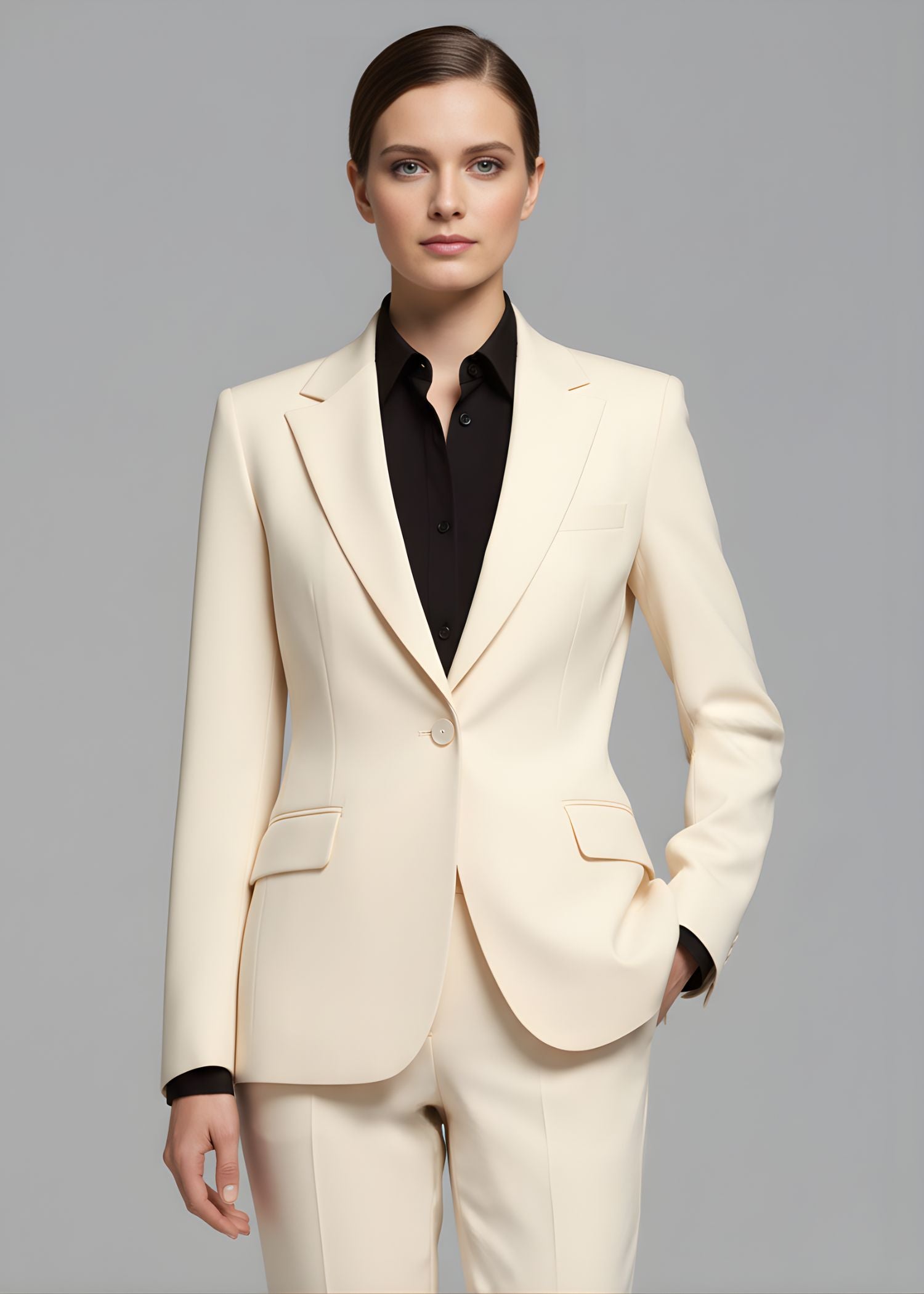 Soho Notch Lapel Suit in Beige