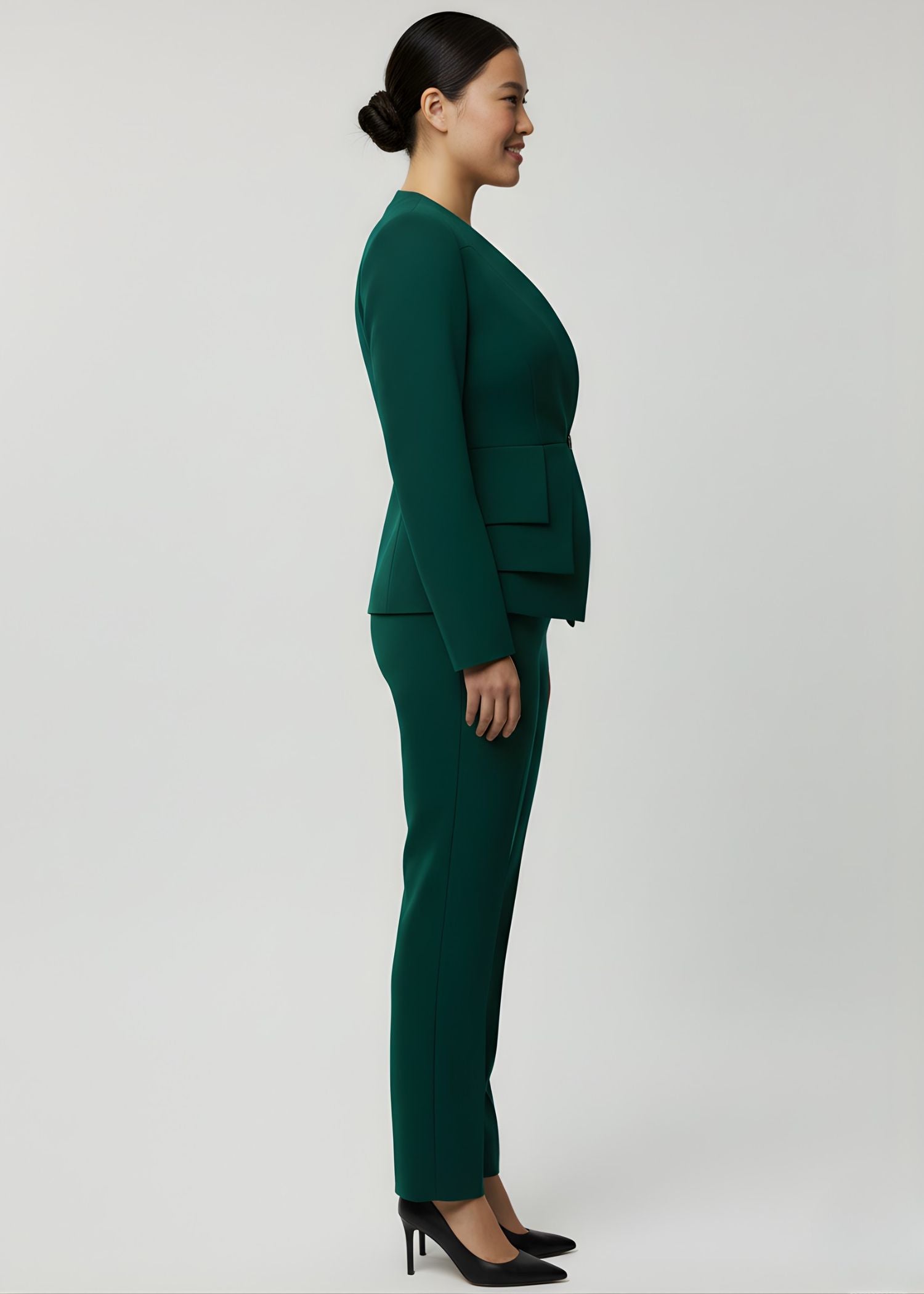 Spiga Single Button Suit in Emerald Green