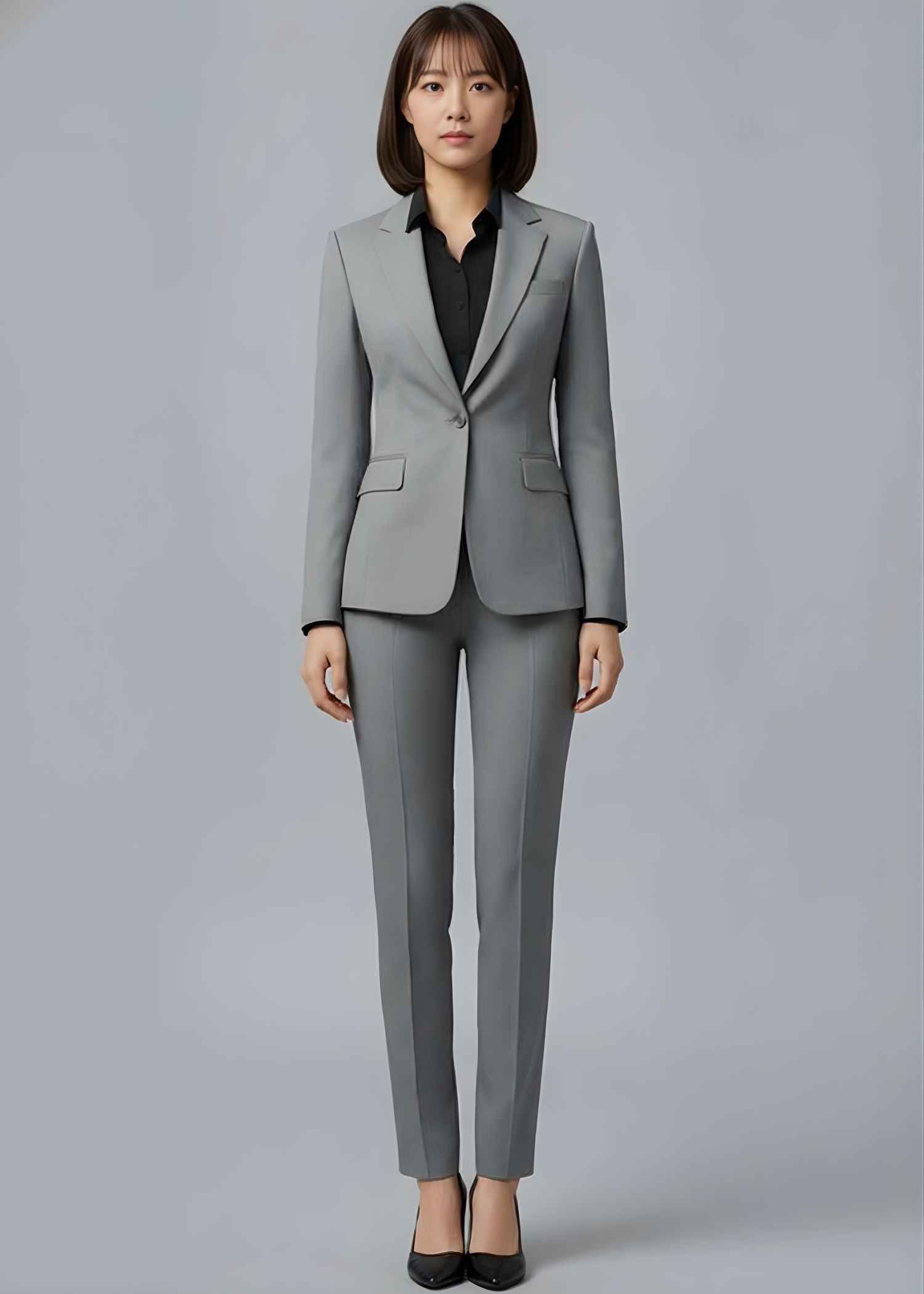 Sulawesi Flap Pockets Suit in Light Grey