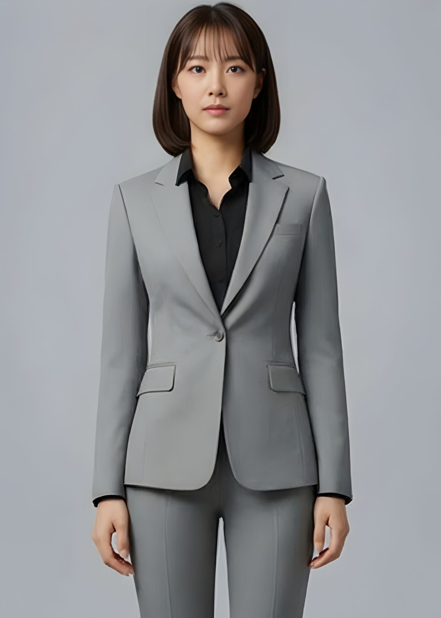 Sulawesi Flap Pockets Suit in Light Grey