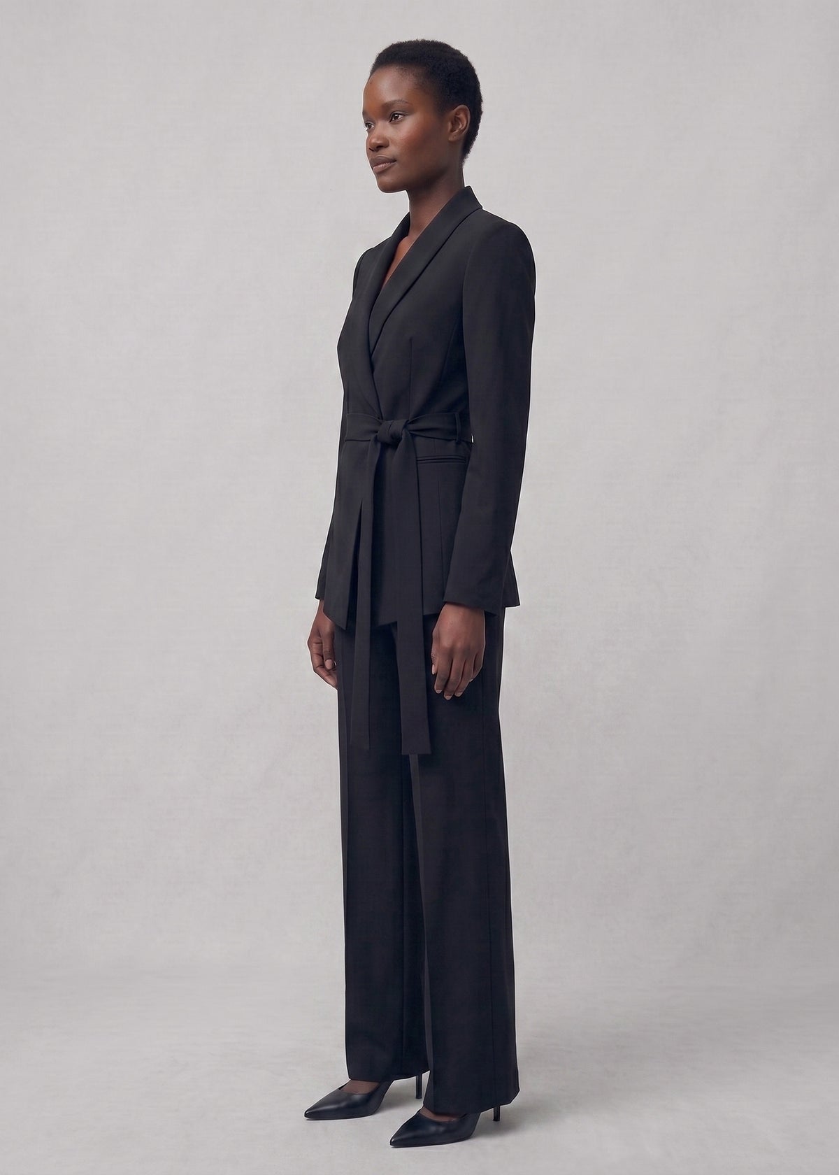 Tie Waist in Matte Black for Women