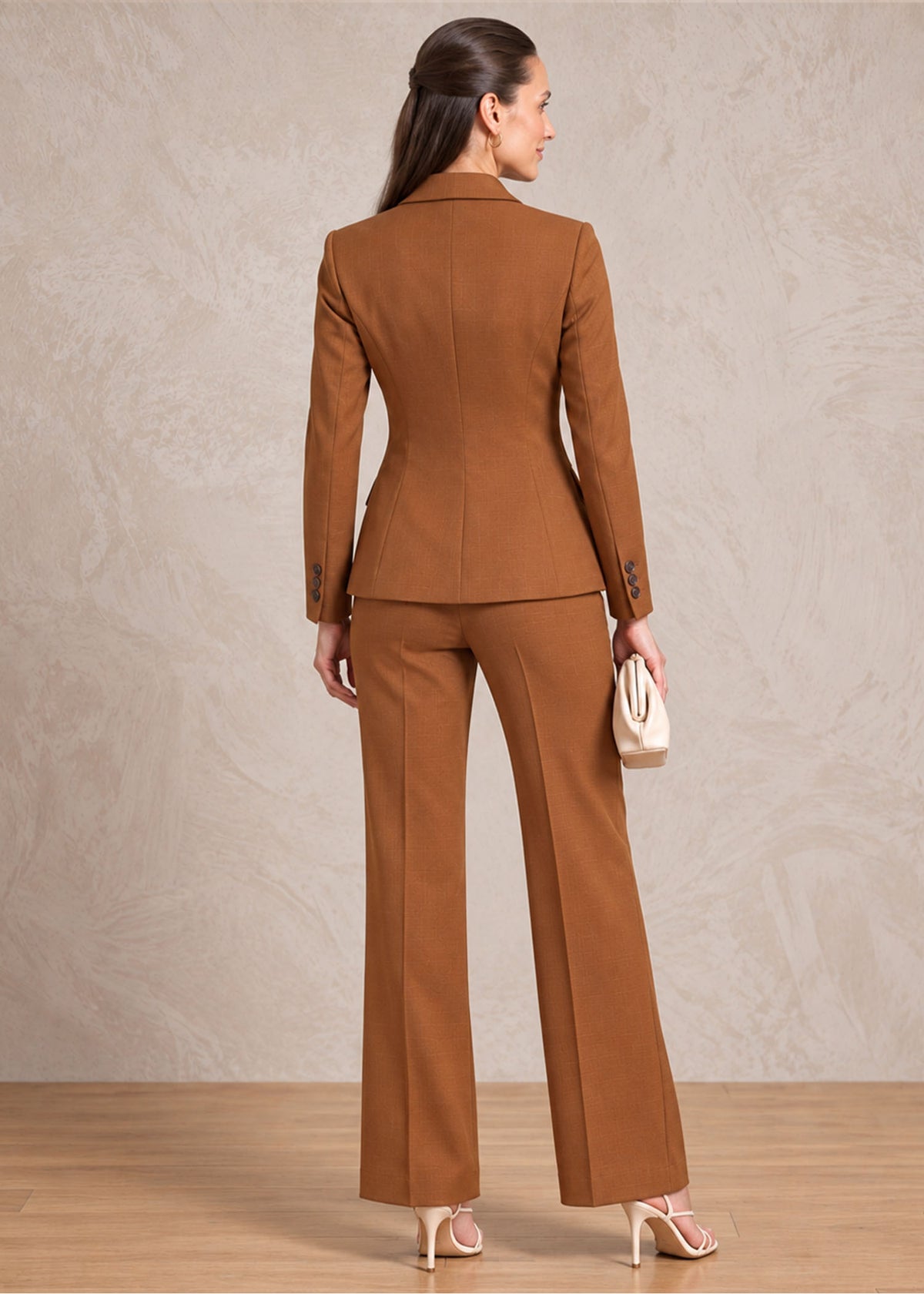 Lombok Two Button Corporate Attire Suit in Rust Brown