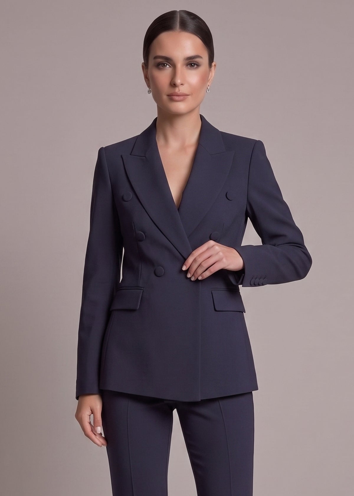 Vellor Wide Peak Lapel Corporate Business Suit