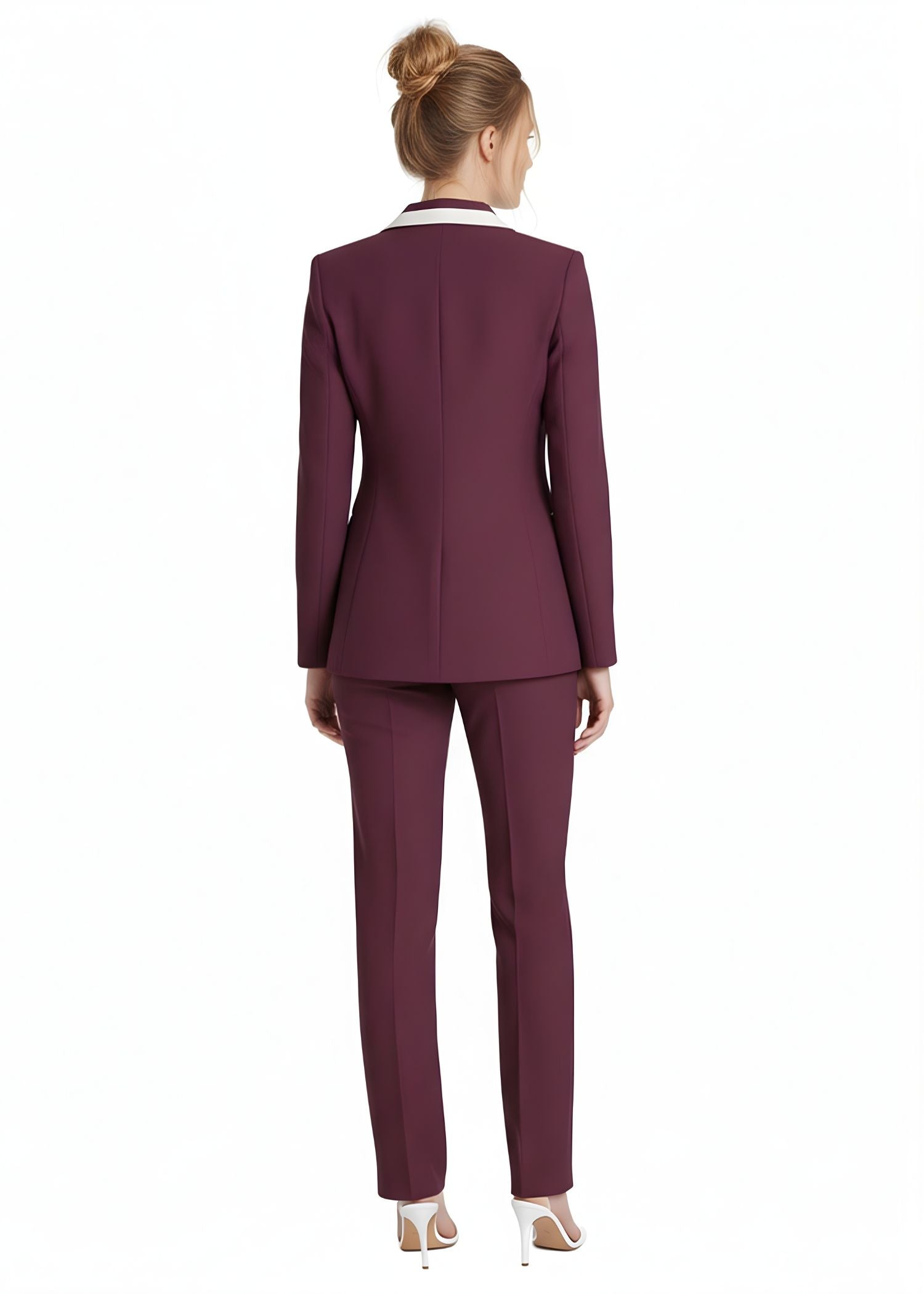 Verona Trim Lapel Tuxedo in Plum